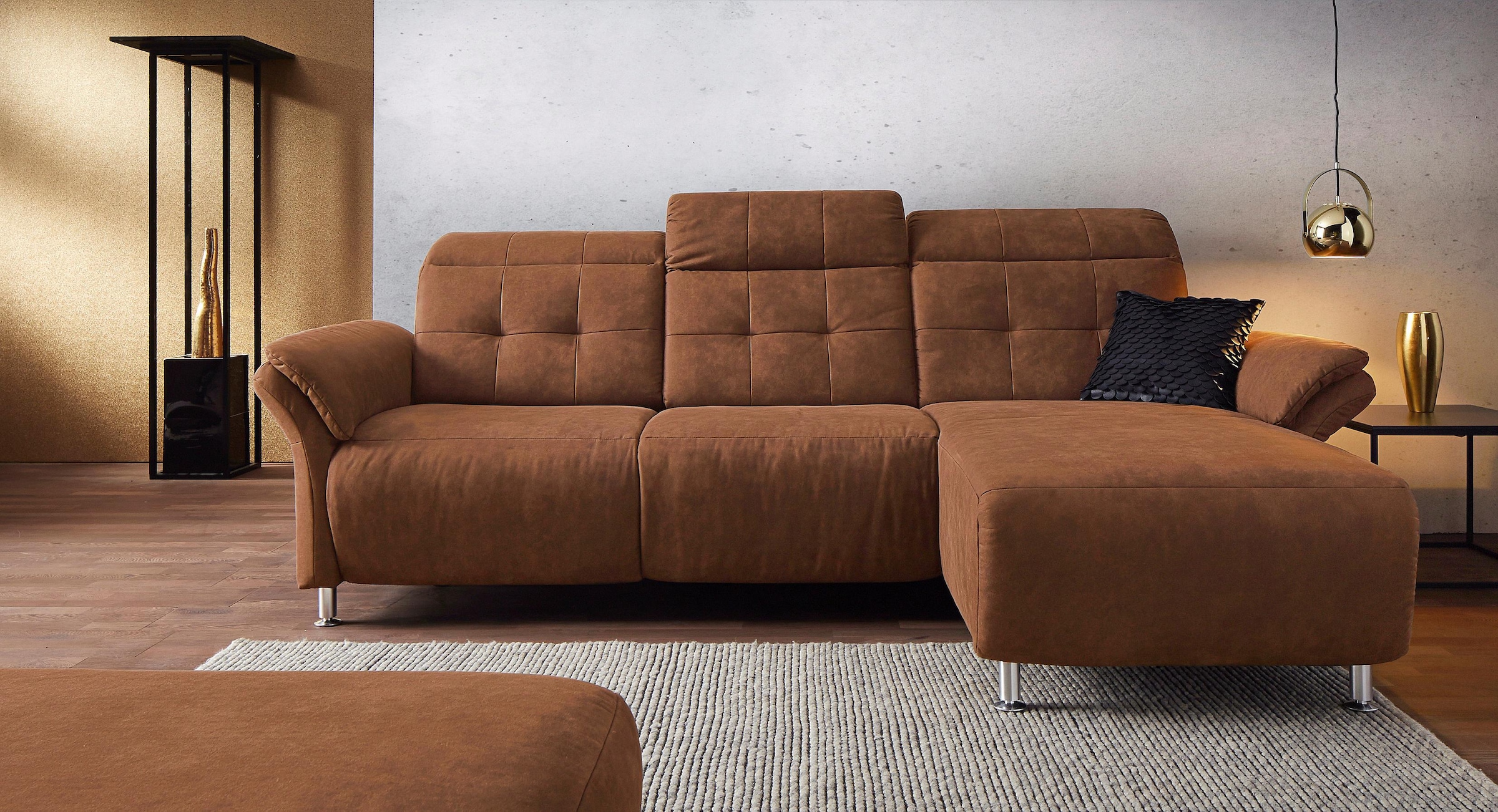 Home affaire Ecksofa »Manhattan L-Form« 2 Sitze mit elektrischer Relaxfunkt günstig online kaufen