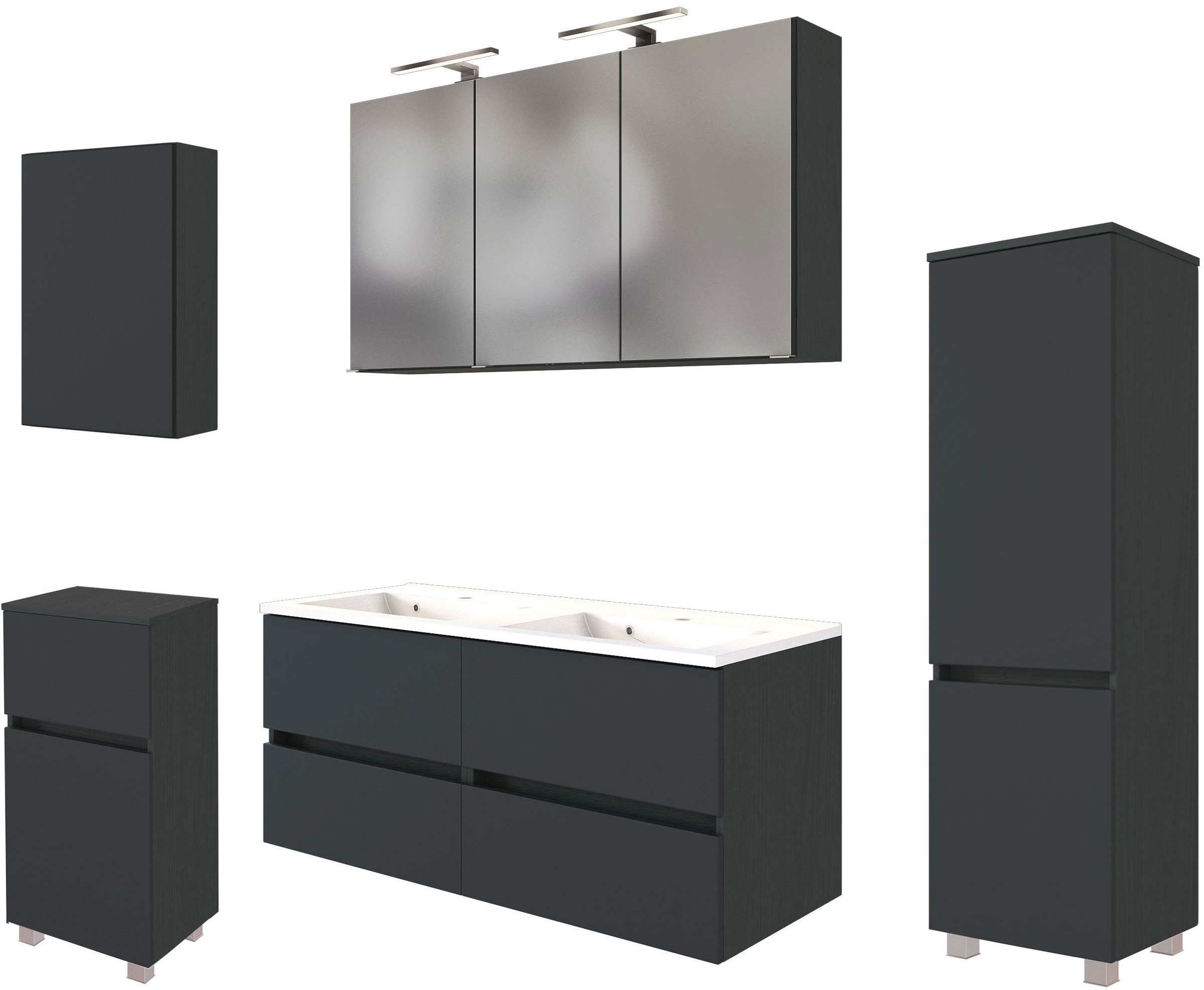 welltime Badmöbel-Set »Welltime Möbel Baabe Waschtisch-Set 3tlg. oder 5tlg. günstig online kaufen