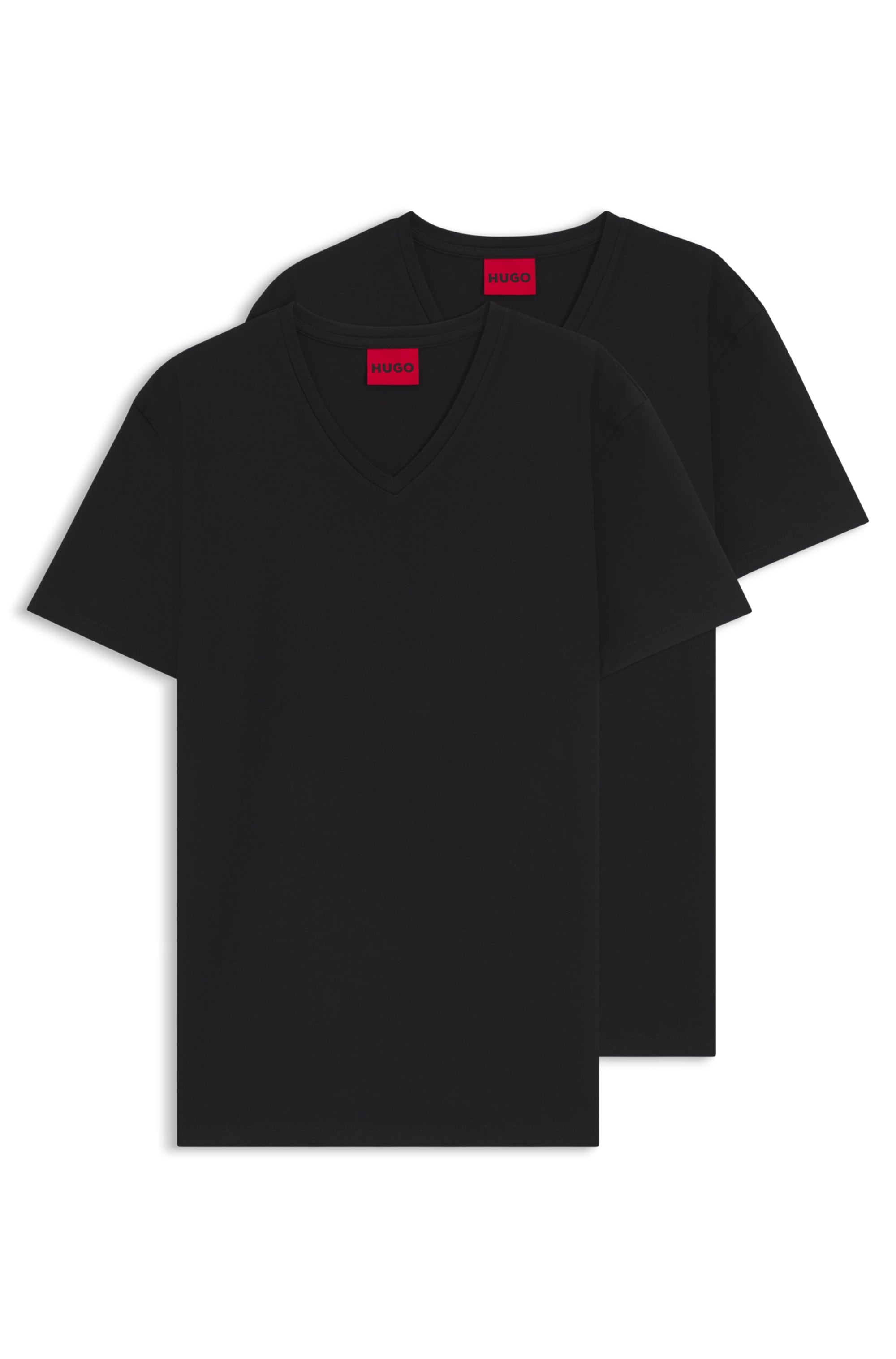 HUGO T-Shirt »HUGO-V« Packung, 2er,  V-Ausschnitt, Slim-Fit, HUGO Logo-Print