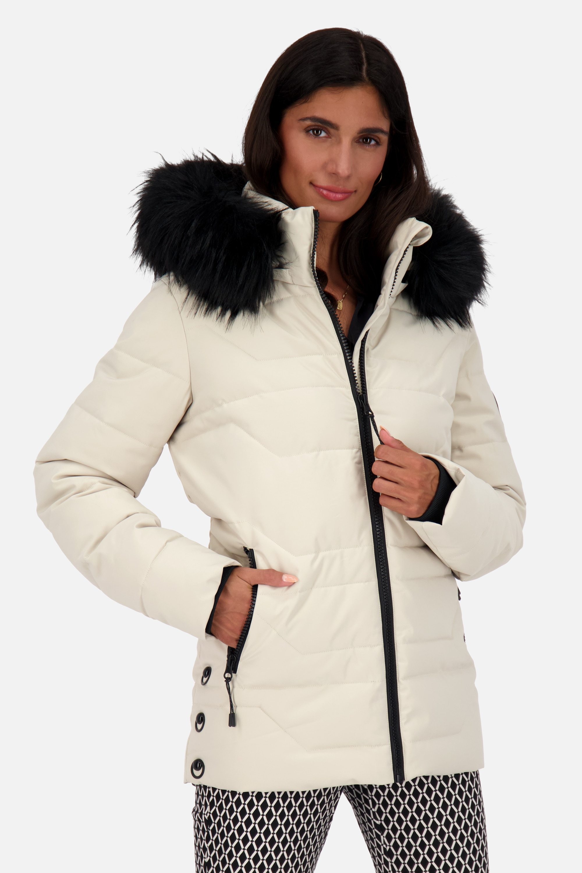 Alife & Kickin Winterjacke »Damen ZophiaAK A«, leicht taillierter Passform, Kapuze und Kunstfell sind abnehmbar