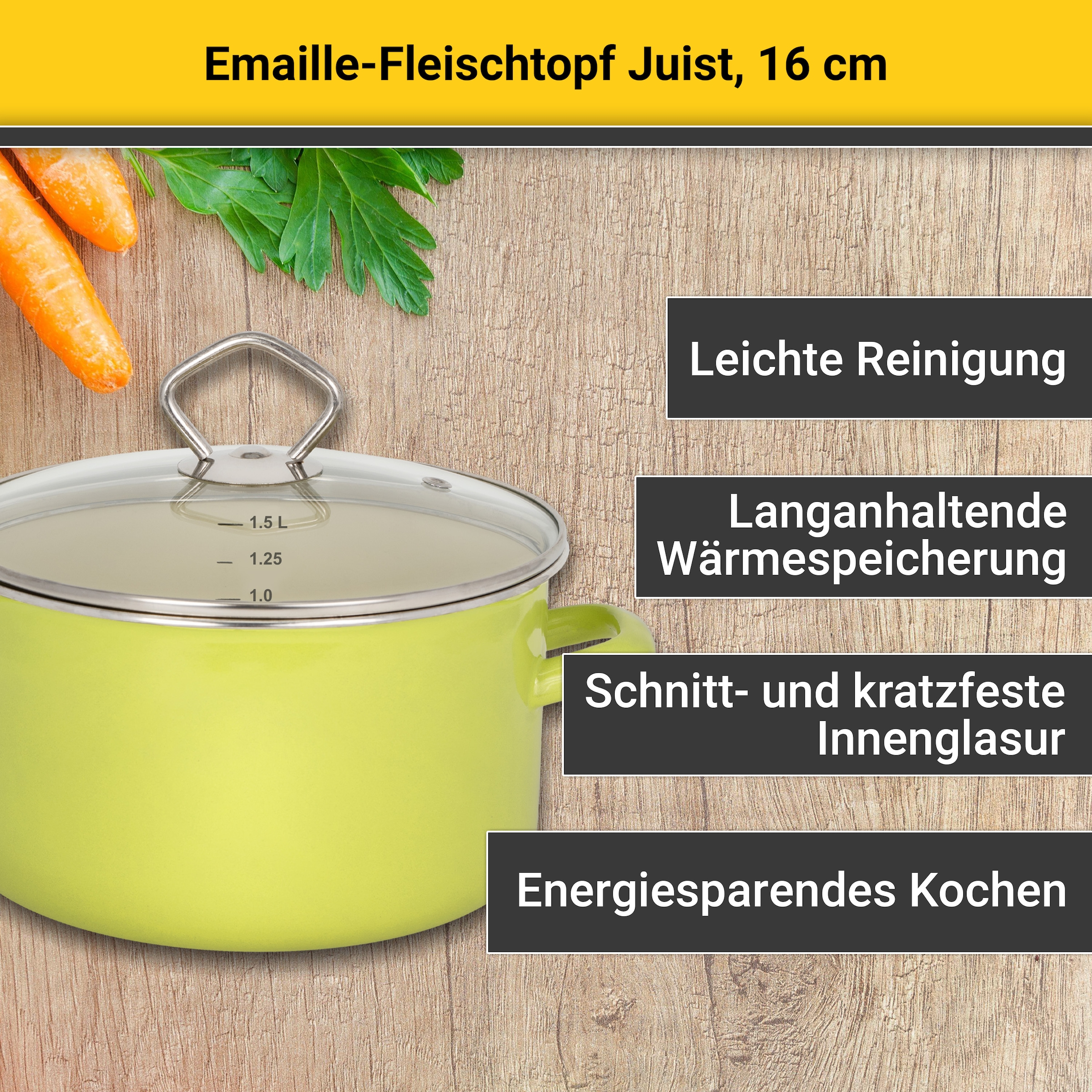 Krüger Fleischtopf »Juist«, Emaille, (1 tlg.), Induktionsgeeignet