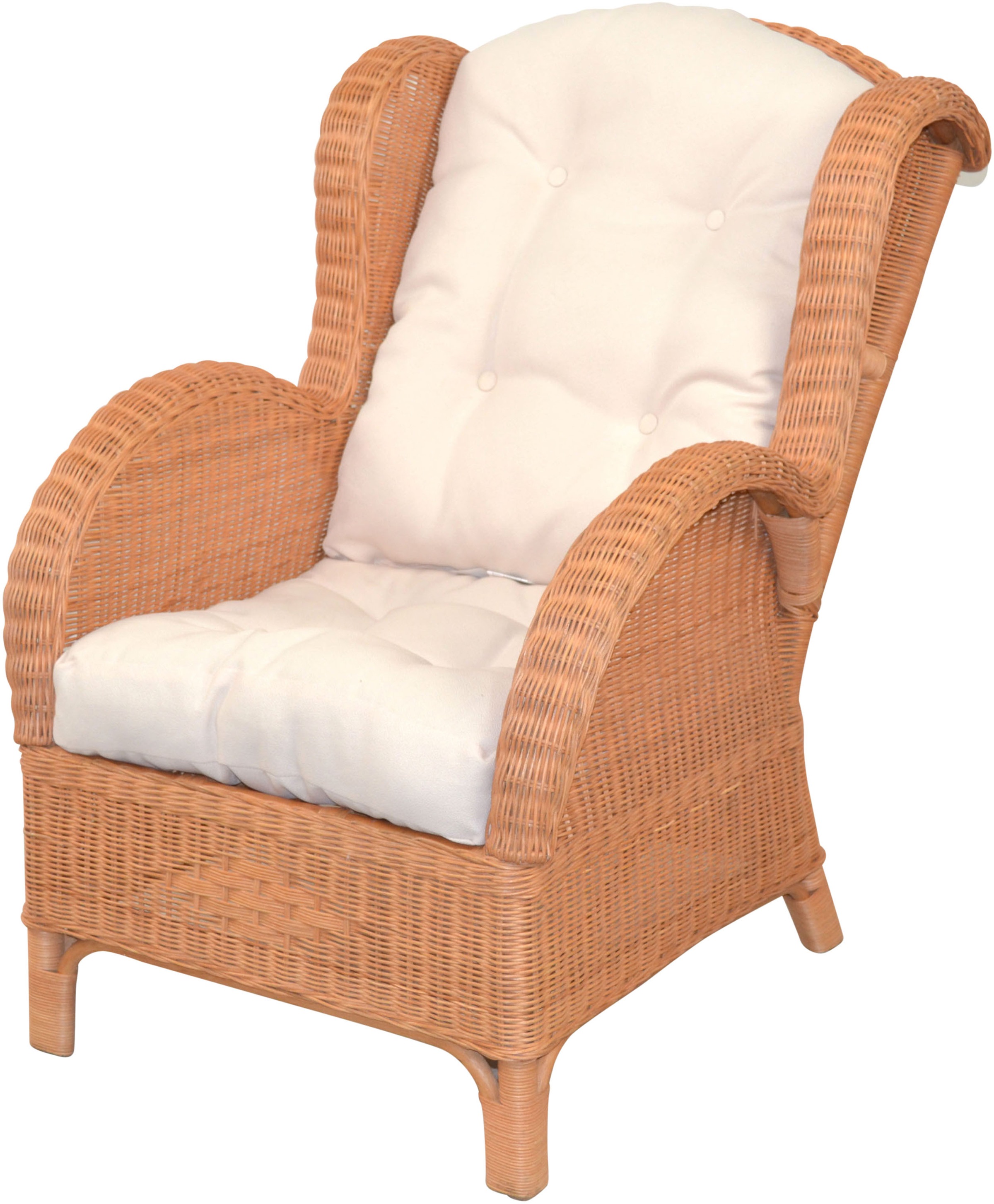 Ohrensessel 1 Stk. tlg. Hgeflochten, honigfarben Polyester