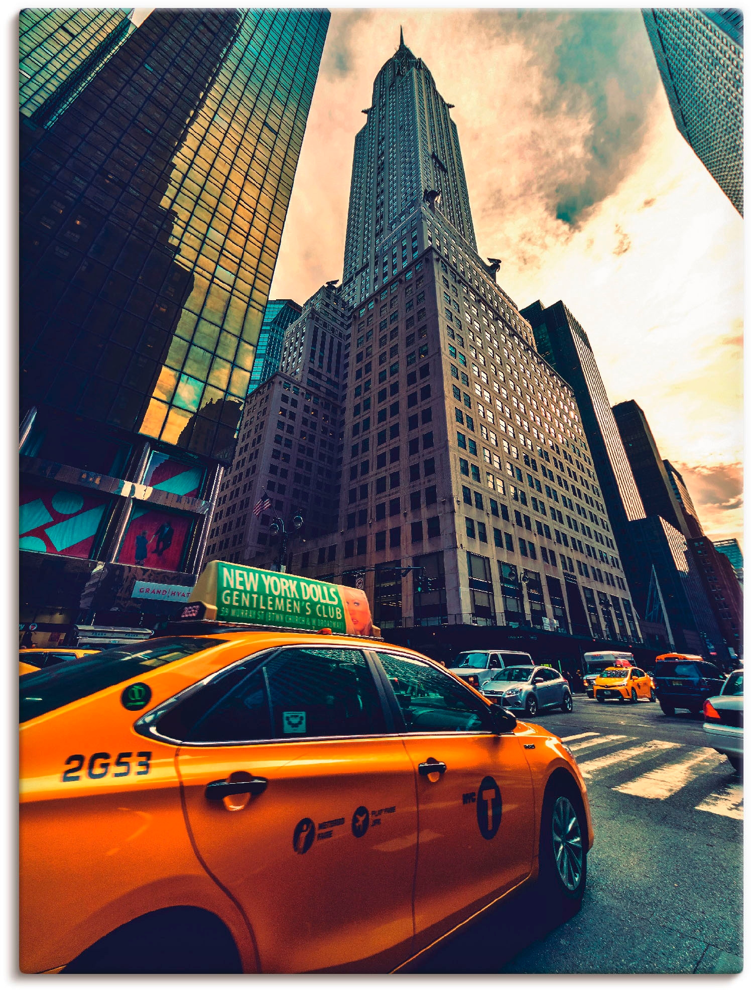 Artland Wandbild »Taxi in New York«, Gebäude, (1 St.), als Leinwandbild, Po günstig online kaufen