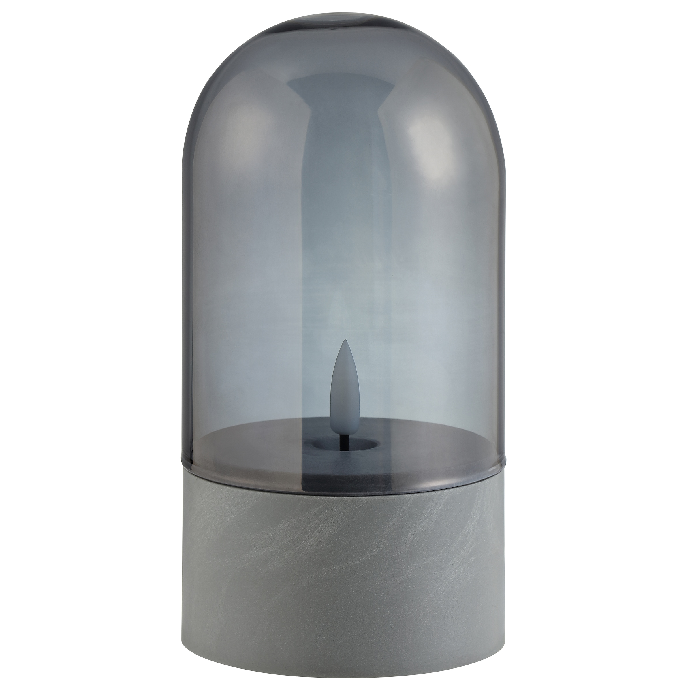 Brilliant LED Tischleuchte »Illusion« LED-Modul 2 Stk. LED-Kerzen Tischleuchten 2er-Set, 16x8 cm, Rauchglas, 2500 K, grau