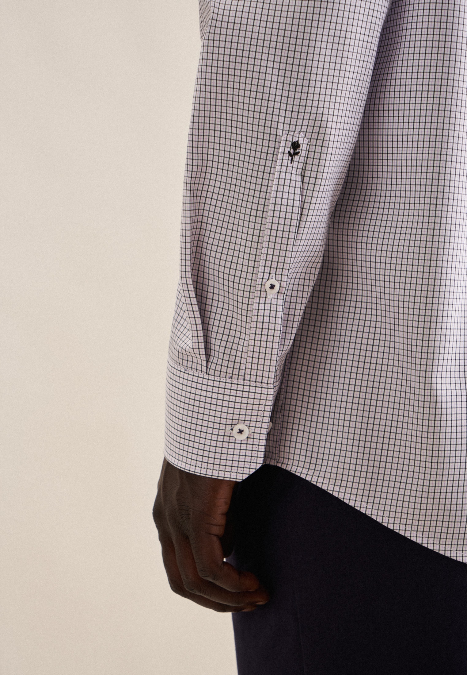 seidensticker Businesshemd »Regular« Regular 1/1 Kentkragen Karo