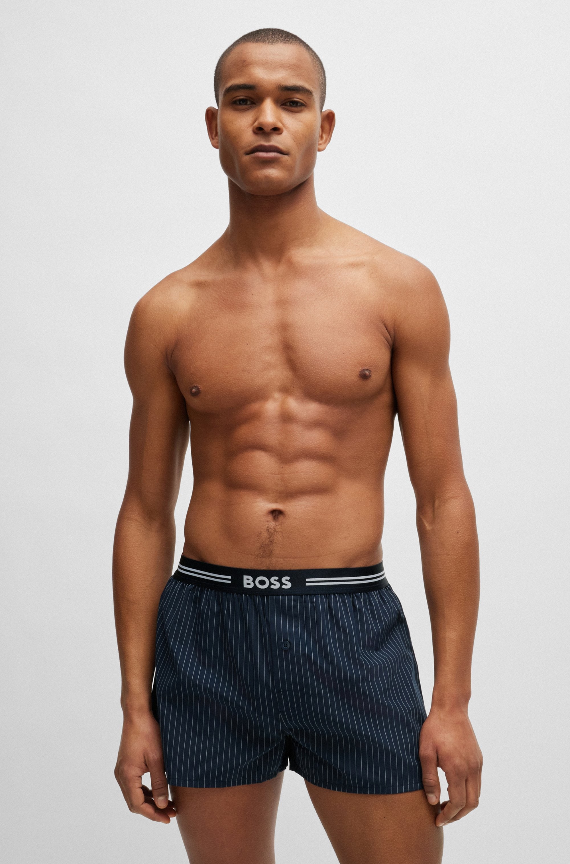 BOSS Boxershorts »3P Woven Boxer«, (Packung, 3 St., 3er Pack), mit Eingriff mit Knopf
