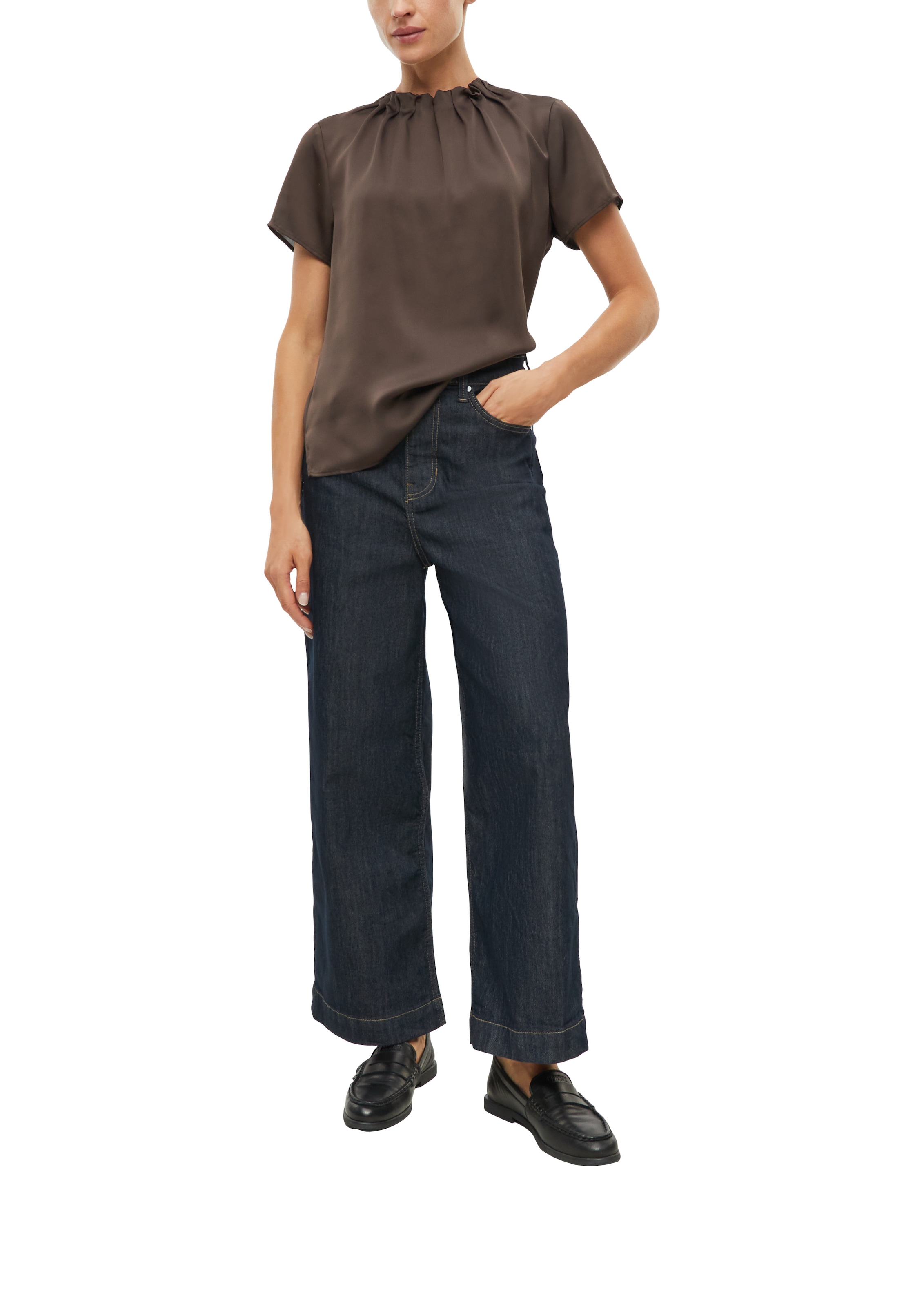 s.Oliver BLACK LABEL Kurzarmbluse Sommerbluse mit Animal-Print