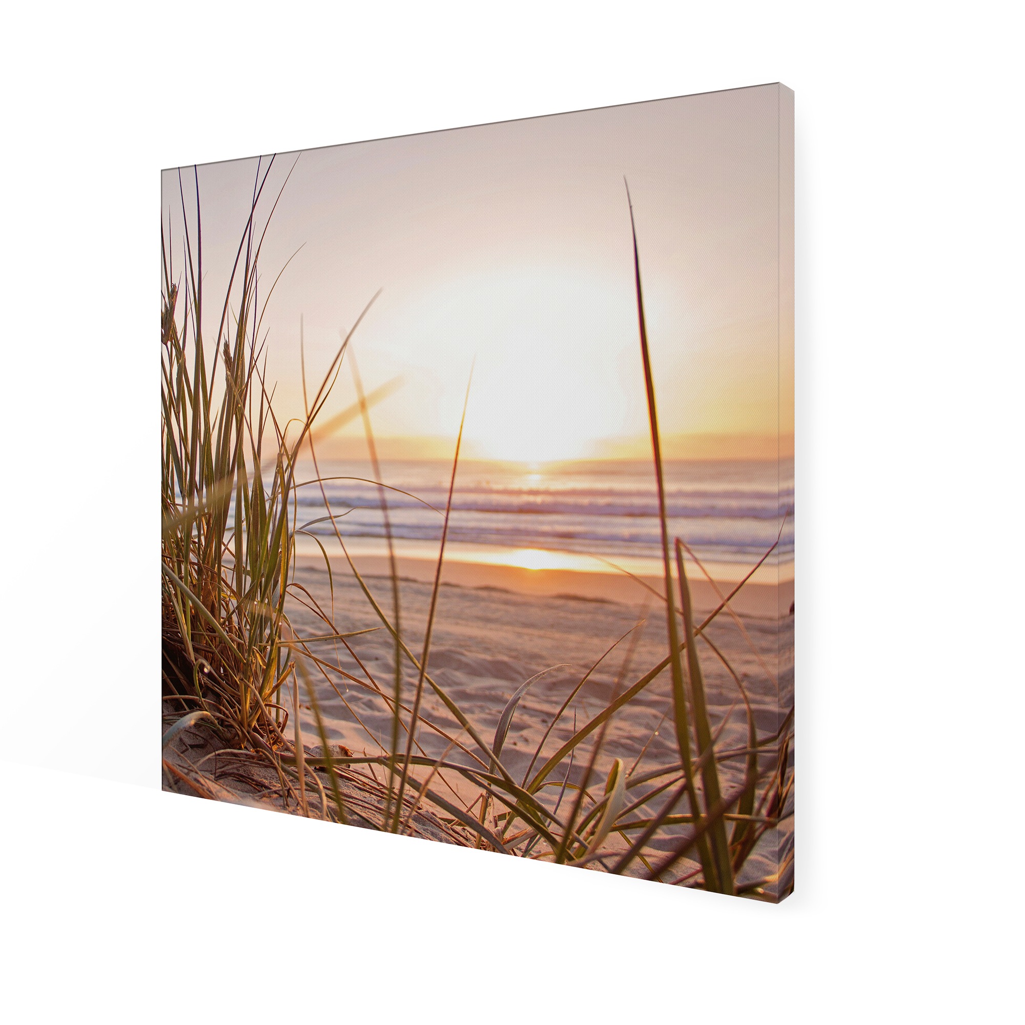 Art for the home Leinwandbild »Outdoor Sonnenuntergang 50x50cm«, Romantisch-Strand, (1 St.), Leinwand für draußen -Sonnenuntergang Dünen - 50x50cm