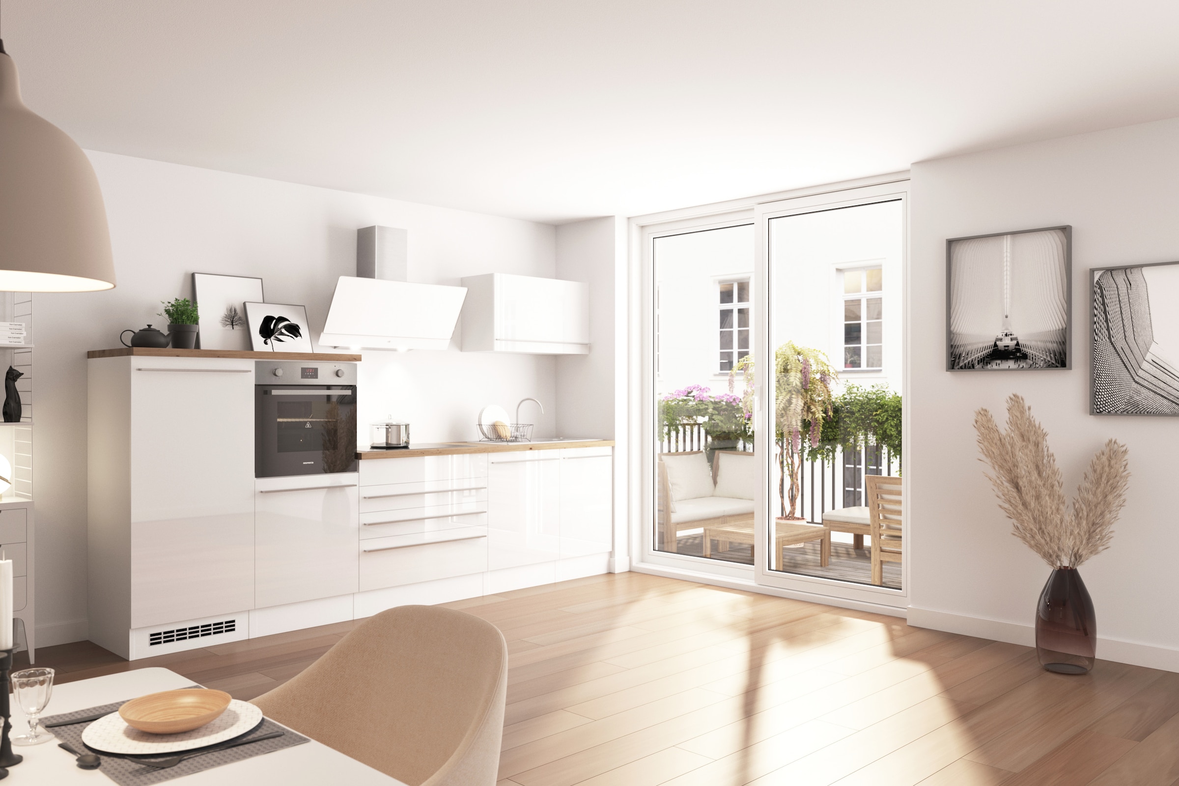 RESPEKTA Küche »Gabriel« wechselseitig aufbaubar, als Doppelblock stellbar