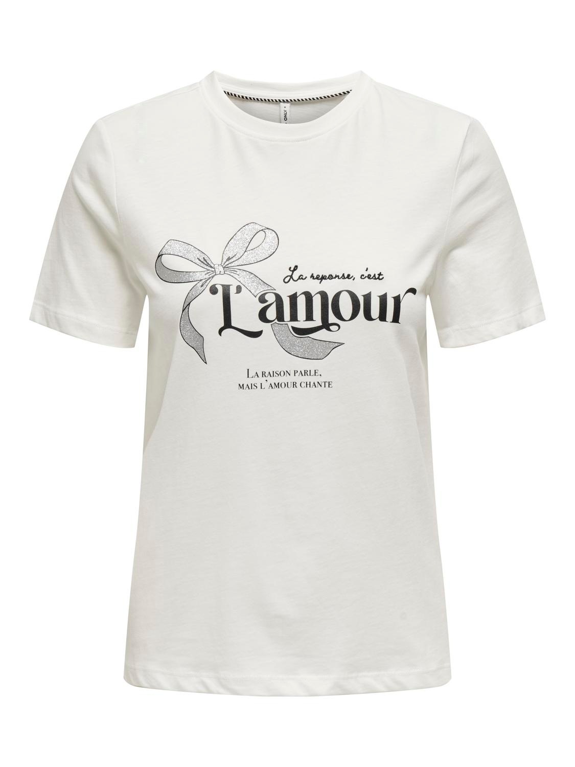 ONLY Damen T-Shirt Onlkita – Kurzarm, Rundhals, Regular Fit | Mit Print | Vielseitig Kombinierbar
