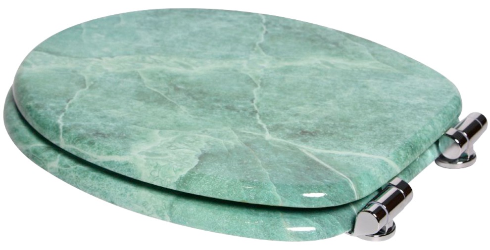 Sanilo Badaccessoire-Set »Marmor Grün« bestehend aus WC-Sitz, Badteppich und Waschbeckenstöpsel