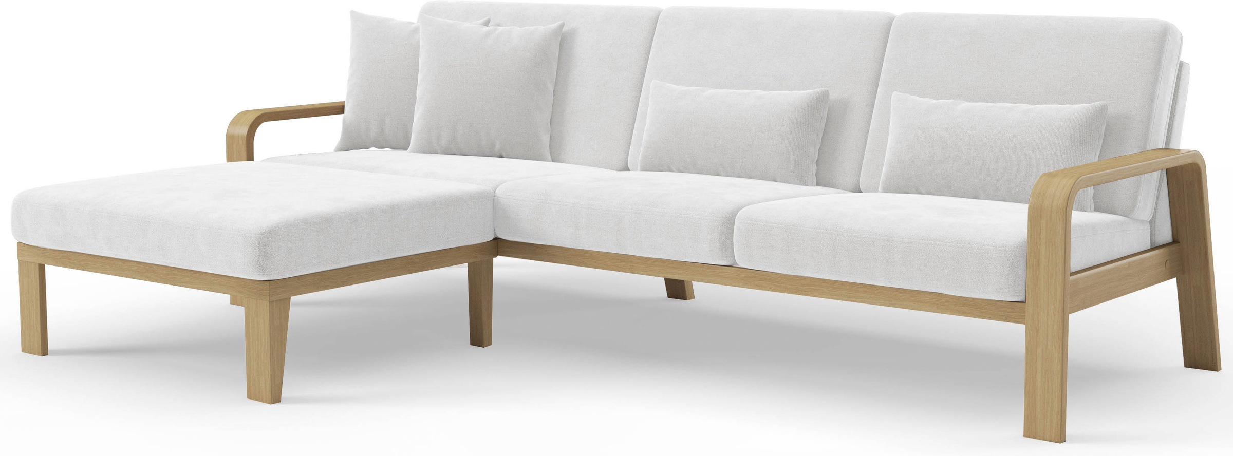 sit&more Ecksofa »Kolding L-Form«, Armlehnen aus Buchenholz in natur, verschiedene Bezüge und Farben