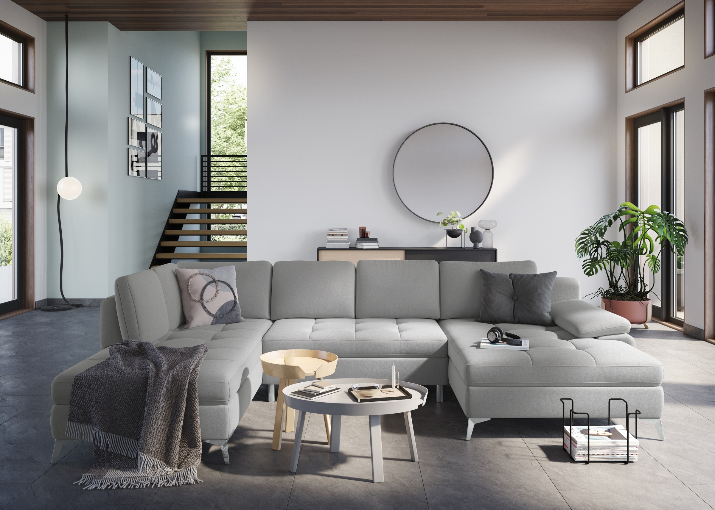 sit&more Wohnlandschaft »Latigo U-Form« mit Recamiere, wahlweise mit Bettfu günstig online kaufen