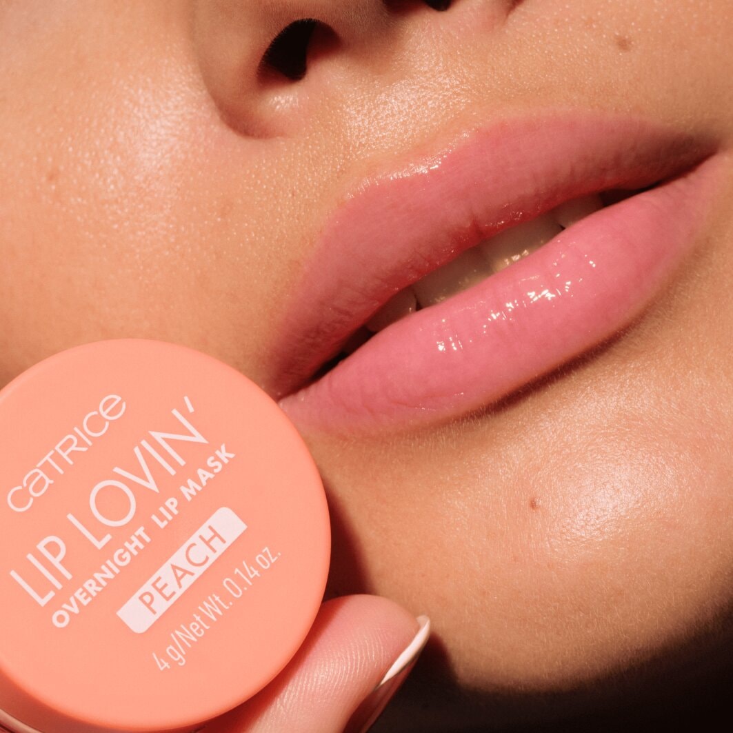 Catrice Lippenmaske »Lip Lovin' Overnight Lip Mask«, (Set, 3 tlg.), Pflegende vegane Formel mit Pfirsicharoma und Pfirsichöl.