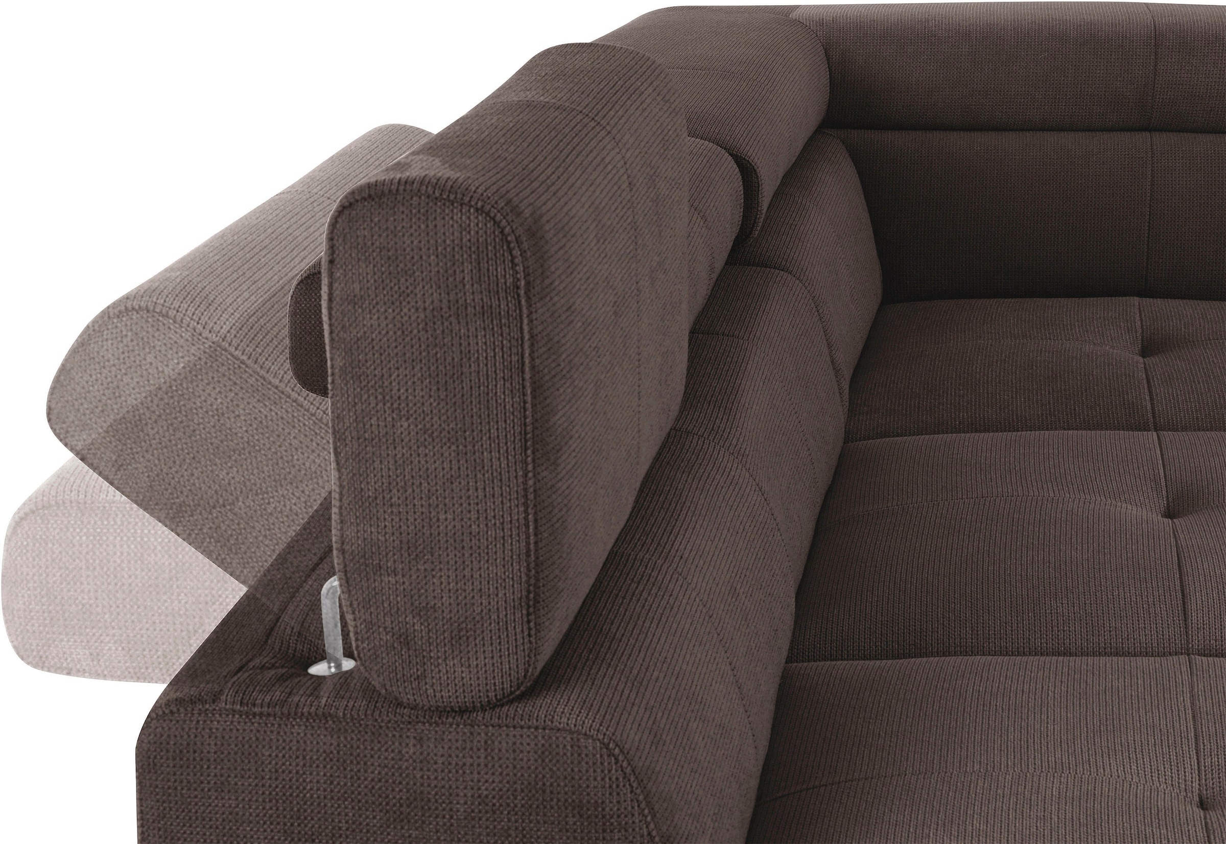 COTTA Ecksofa »Enterprise L-Form«, mit Arm- & Kopfteilverstellung, wahlweise mit Bettfunktion
