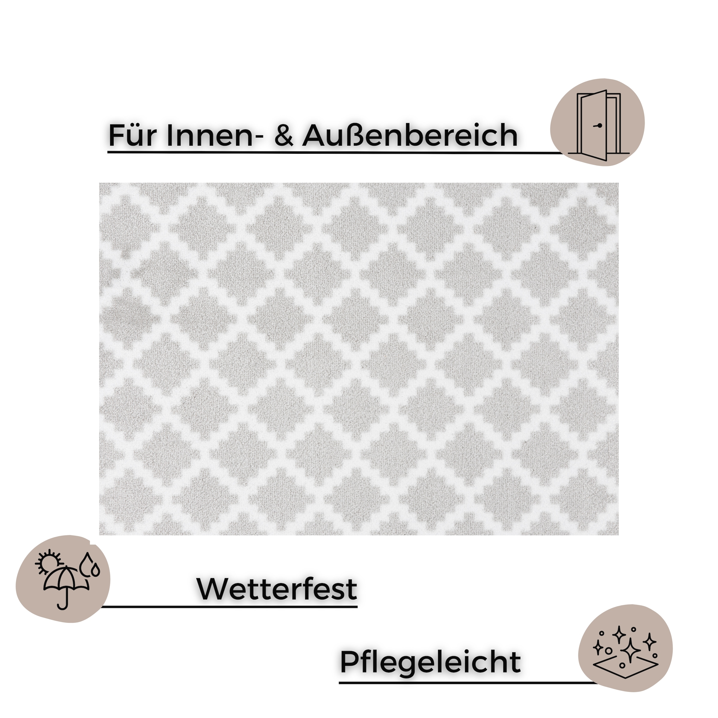 HANSE Home Fußmatte »Elegance, Türmatte«, rechteckig, 7 mm Höhe, Schmutzfangmatte, Innen und Außen, Rutschfest, Wetterfest, Türmatte