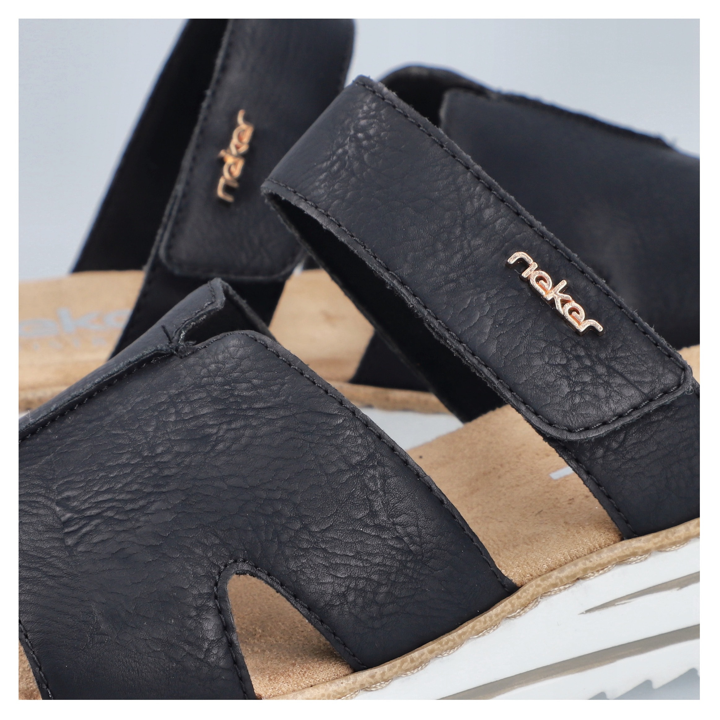 Rieker Pantolette, Sommerschuh, Keilabsatz, Hausschuh, Schlappen mit softer Innensohle