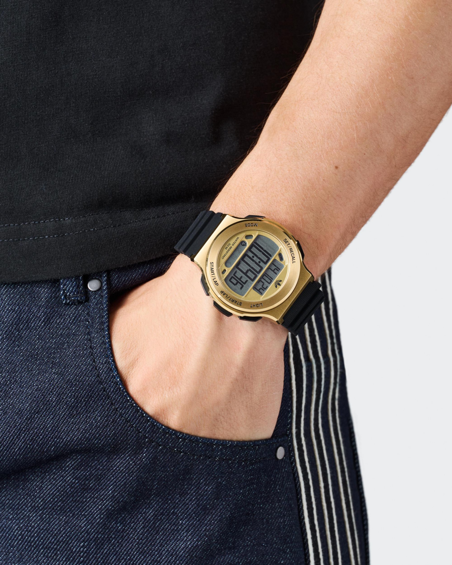 adidas Originals Chronograph »EXPRESSION THREE DIGITAL« Quarzuhr, Armbanduhr, Herrenuhr, Damenuhr,Silikonarmband,Stoppfunktion