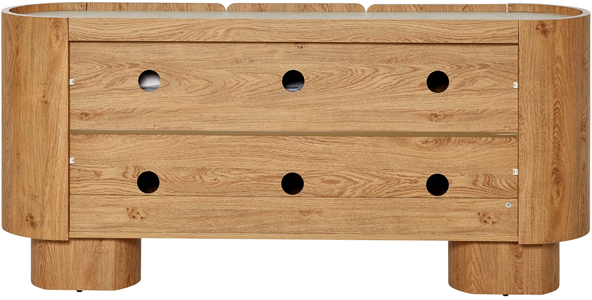 Jahnke Sideboard »CIRCO SB 160«, (1 St.), Sideboard, 3-türig, gerundetes Design, Marmor-Look, Breite 160 cm
