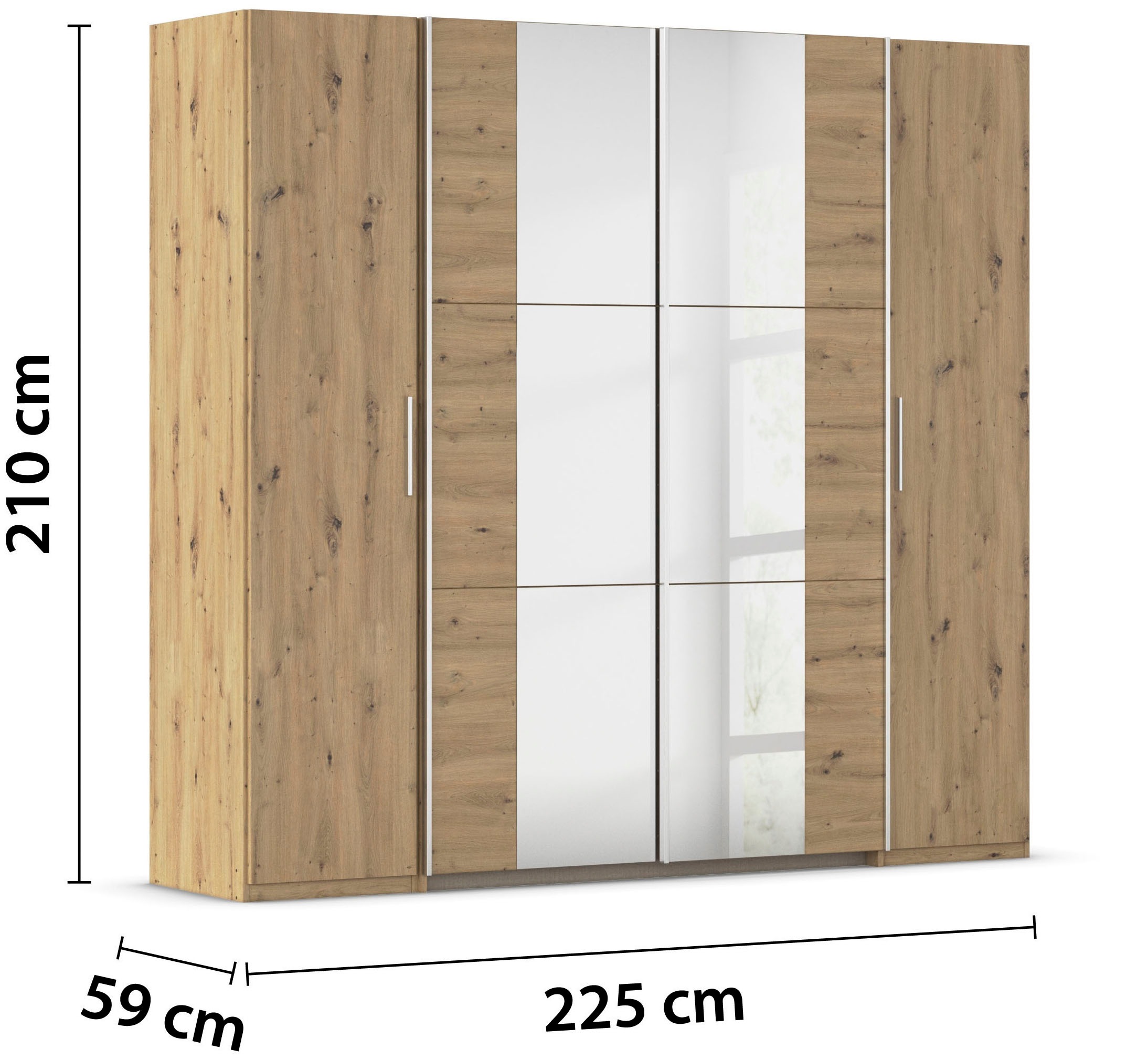 rauch Schwebetürenschrank »Kleiderschrank Drehtürenschrank Schrank Garderobe KRONACH TOPSELLER«, mit Dreh- und Schwebetüren und Spiegel, viele Böden MADE IN GERMANY