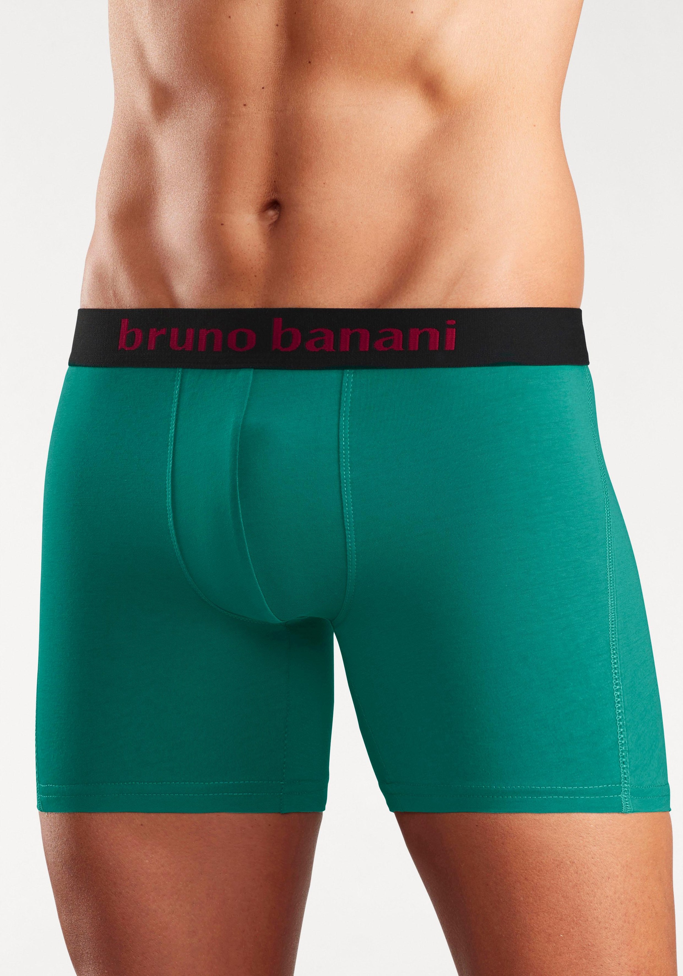 Bruno Banani Boxer »Boxershorts für Herren«, (Packung, 4 St.), mit längerem Bein und auffälligen Logobund