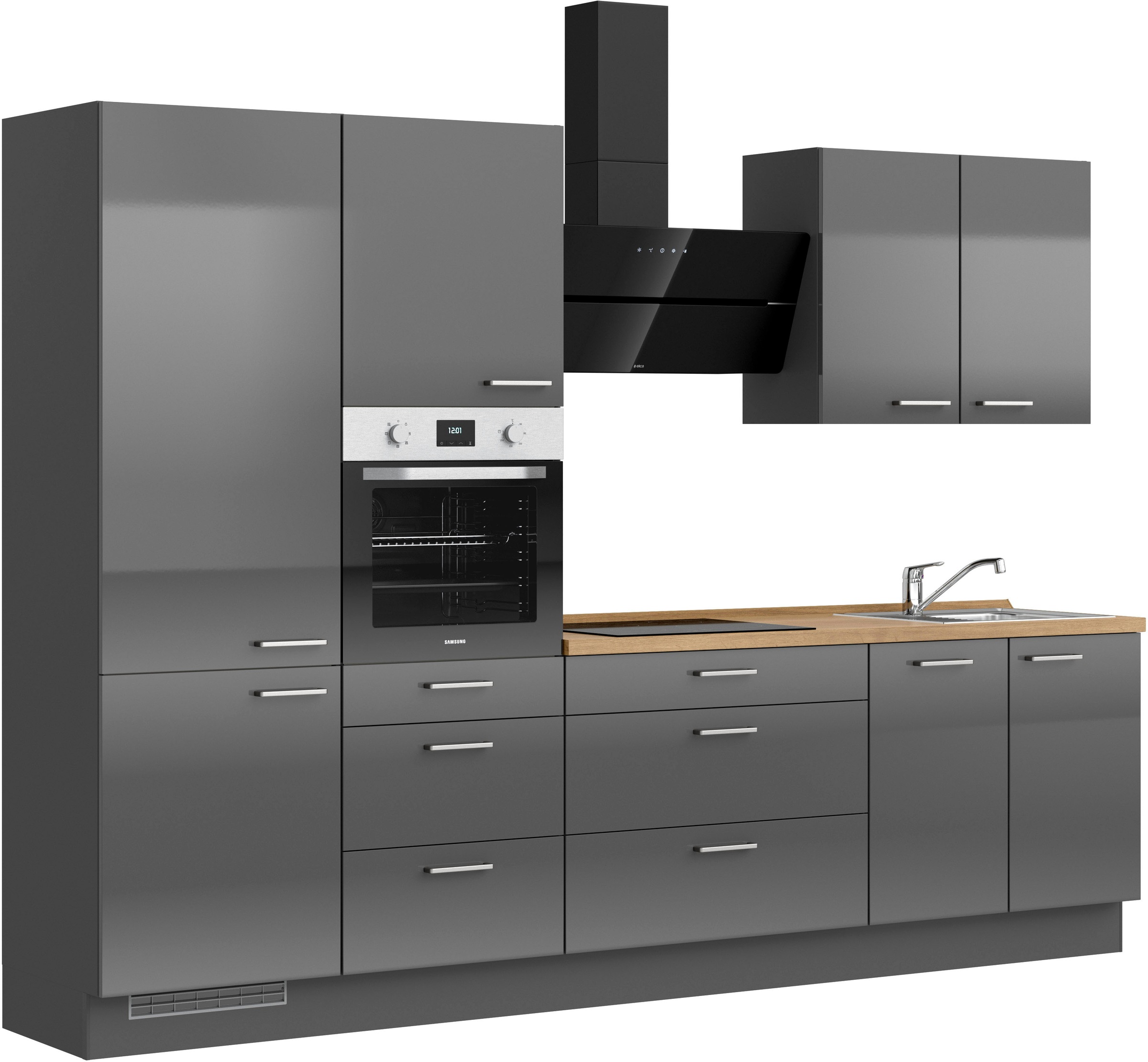 nobilia® Küchenzeile »"Flash II"«, vormontiert, Ausrichtung wählbar, Breite 300 cm, wahlw. mit E-Geräten