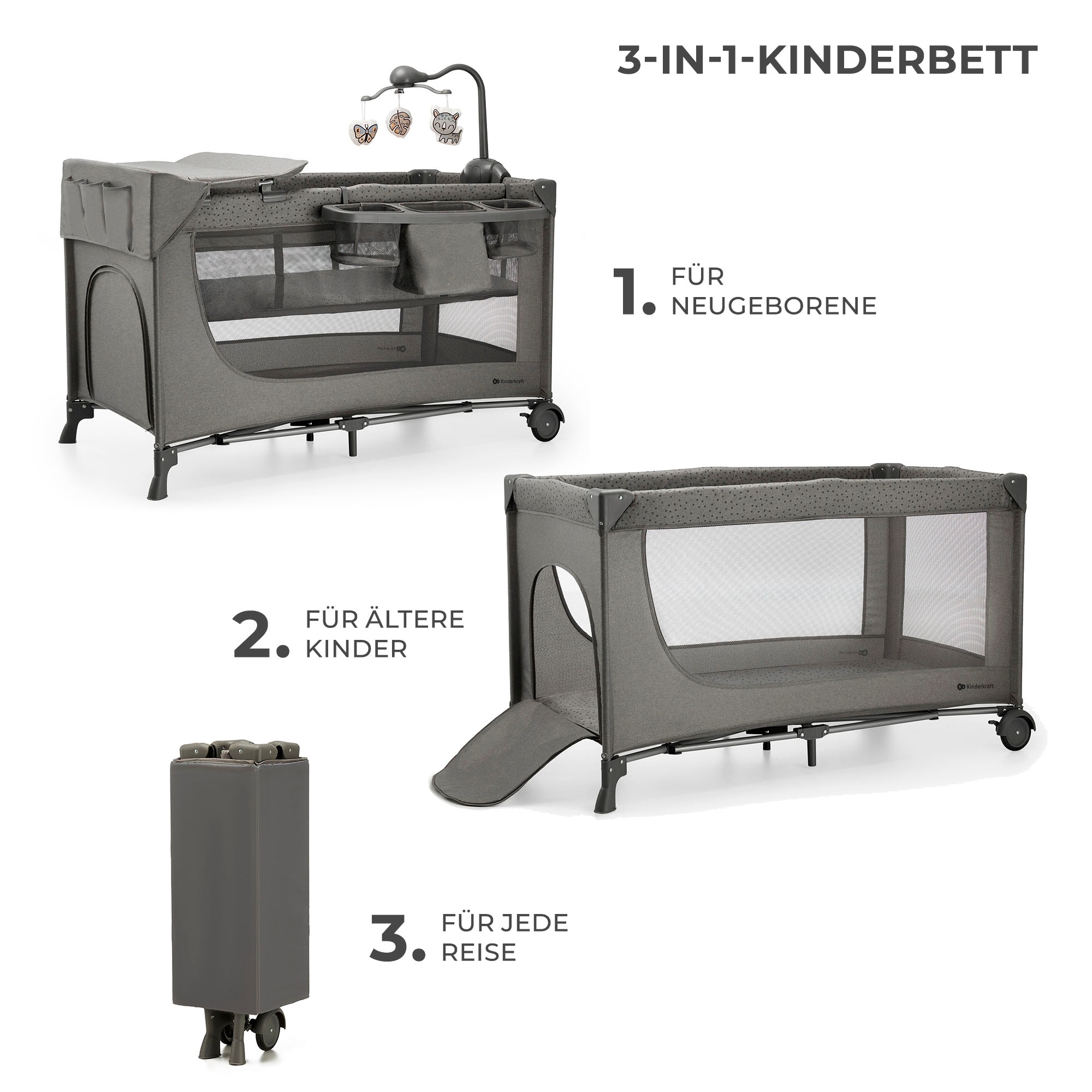 Kinderkraft Baby-Reisebett »JOY 2 mit Zubehör«