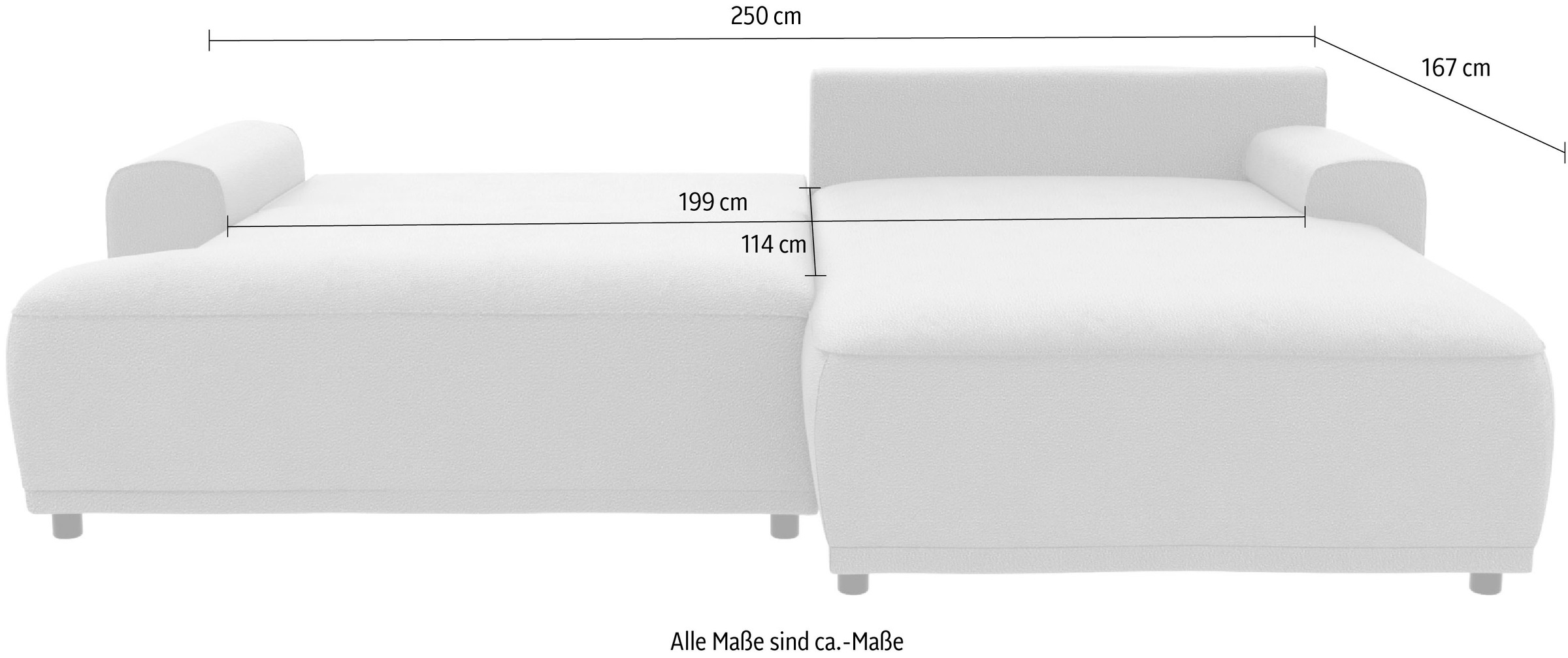 TRENDMANUFAKTUR Ecksofa »Fordon, Schlafsofa mit Bettkasten, Couch in L-Form, Breite 250 cm«, in Cordstoff HYPER, dunkelgrün, Recamiere rechts