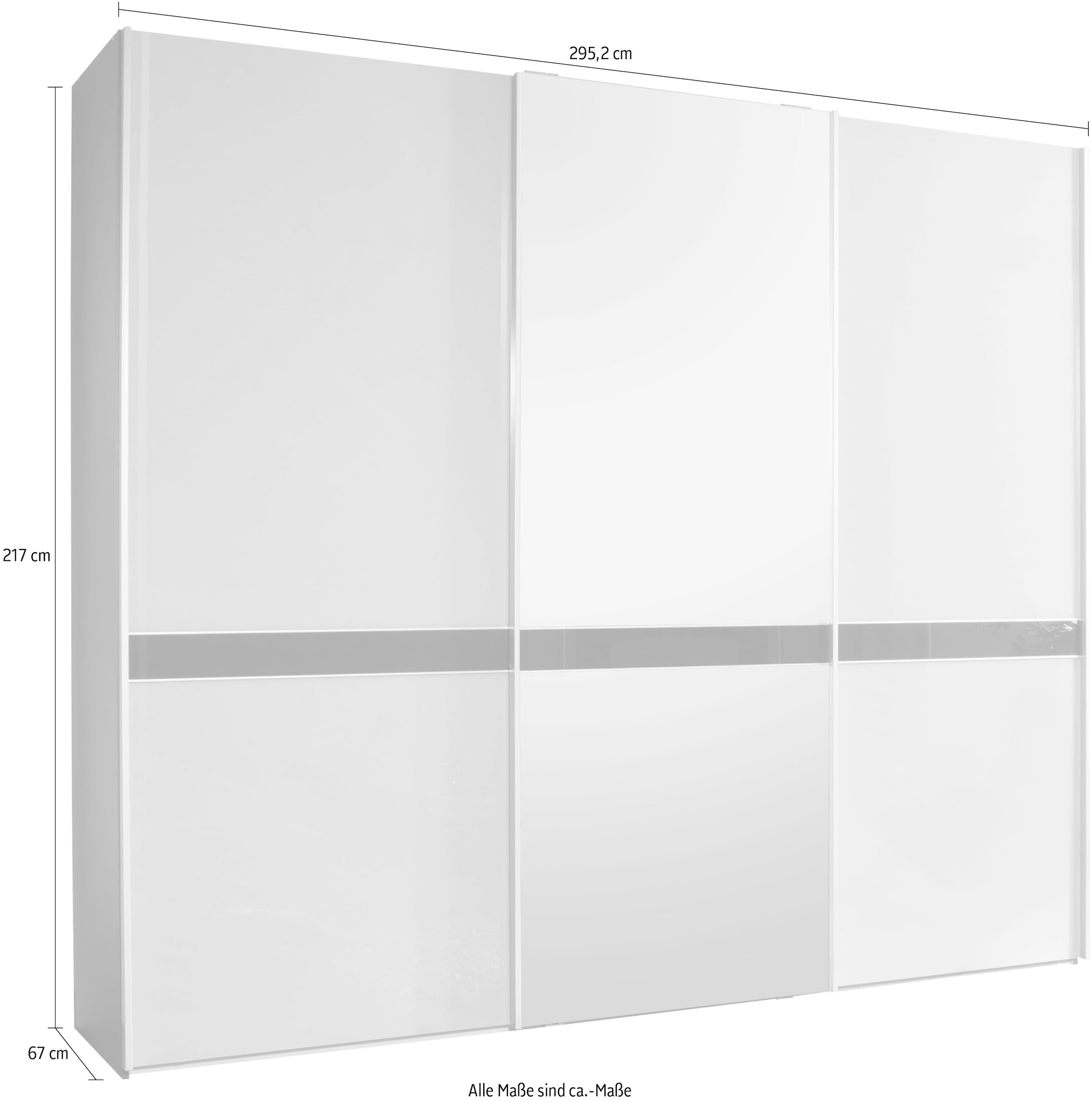 WIEMANN Schwebetürenschrank »Rialto«, hochwertige Glas- und Spiegelfront mit Querriegel