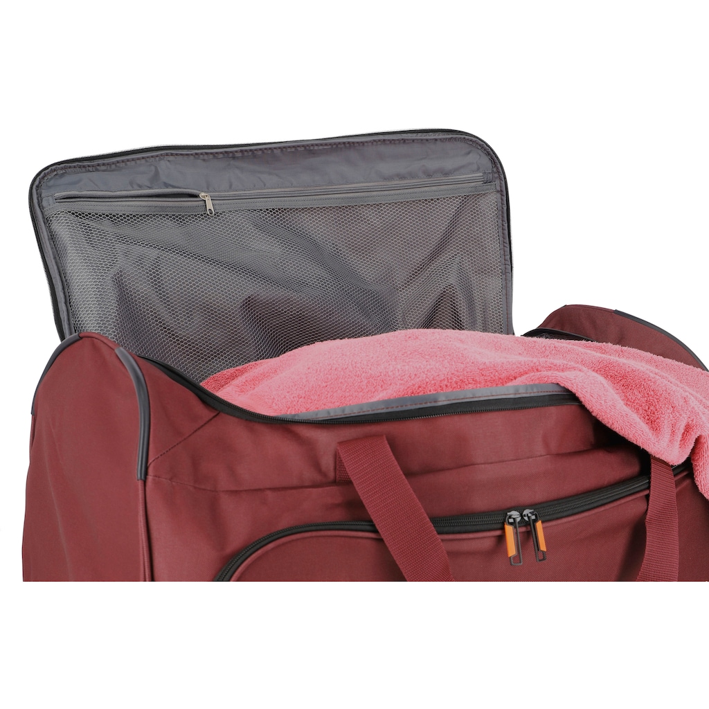 travelite Reisetasche »Basics Fresh, 71 cm, bordeaux«, Duffle Bag Reisegepäck Sporttasche Reisebag mit Trolleyfunktion