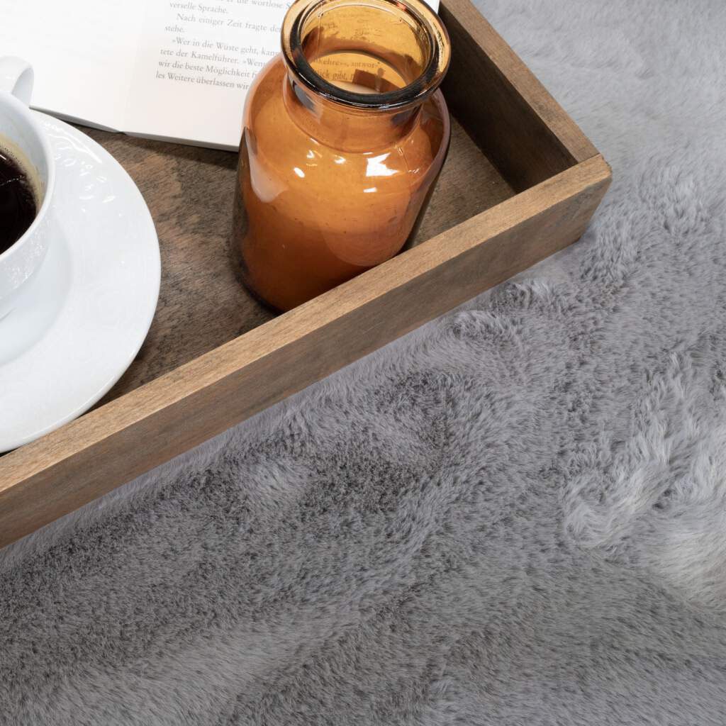 Carpet City Hochflor-Teppich »TOPIA 400«, rechteckig, 21 mm Höhe, Kunstfell-Teppich mit Kaninchenfell-Optik, Haptik, Schlafzimmer
