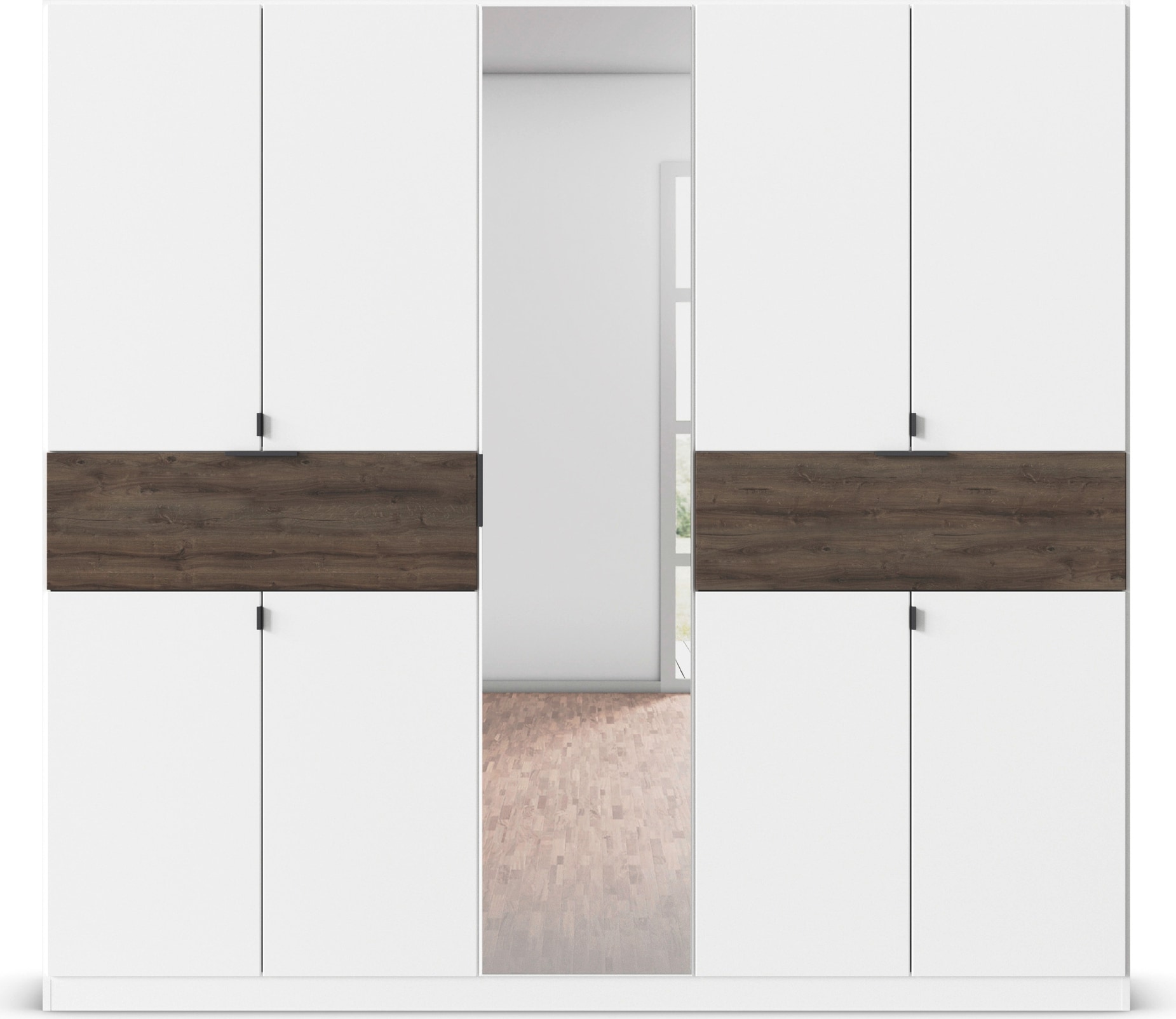 rauch Drehtürenschrank »Kleiderschrank Schrank Garderobe Wäscheschrank TICAO«, (Schubladen in der Höhe variabel positionierbar), mit 2 geräumigen Schubladen, viel Stauraum MADE IN GERMANY