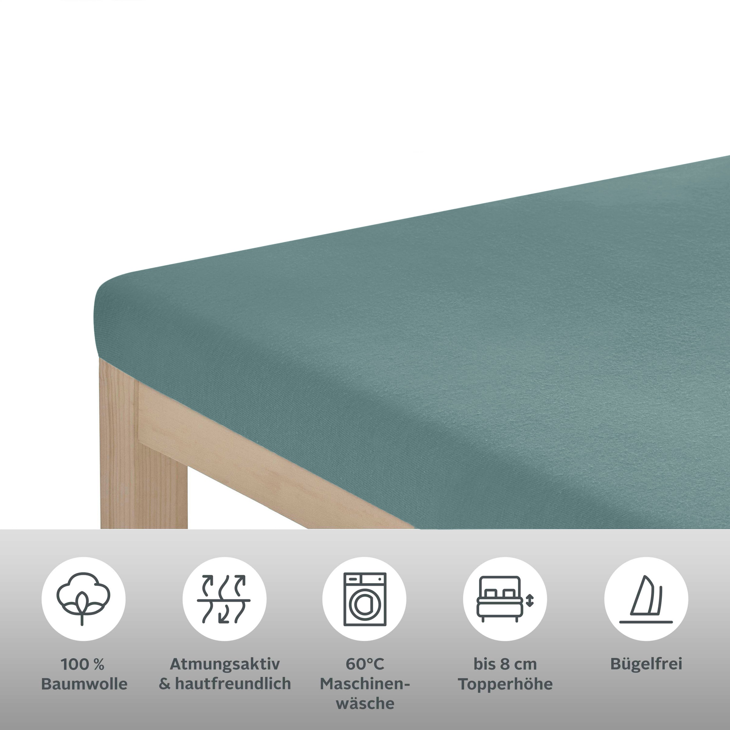 OTTO home Spannbettlaken »Physalis Topper Basic, in Gr. 90x200, 140x200 ode günstig online kaufen