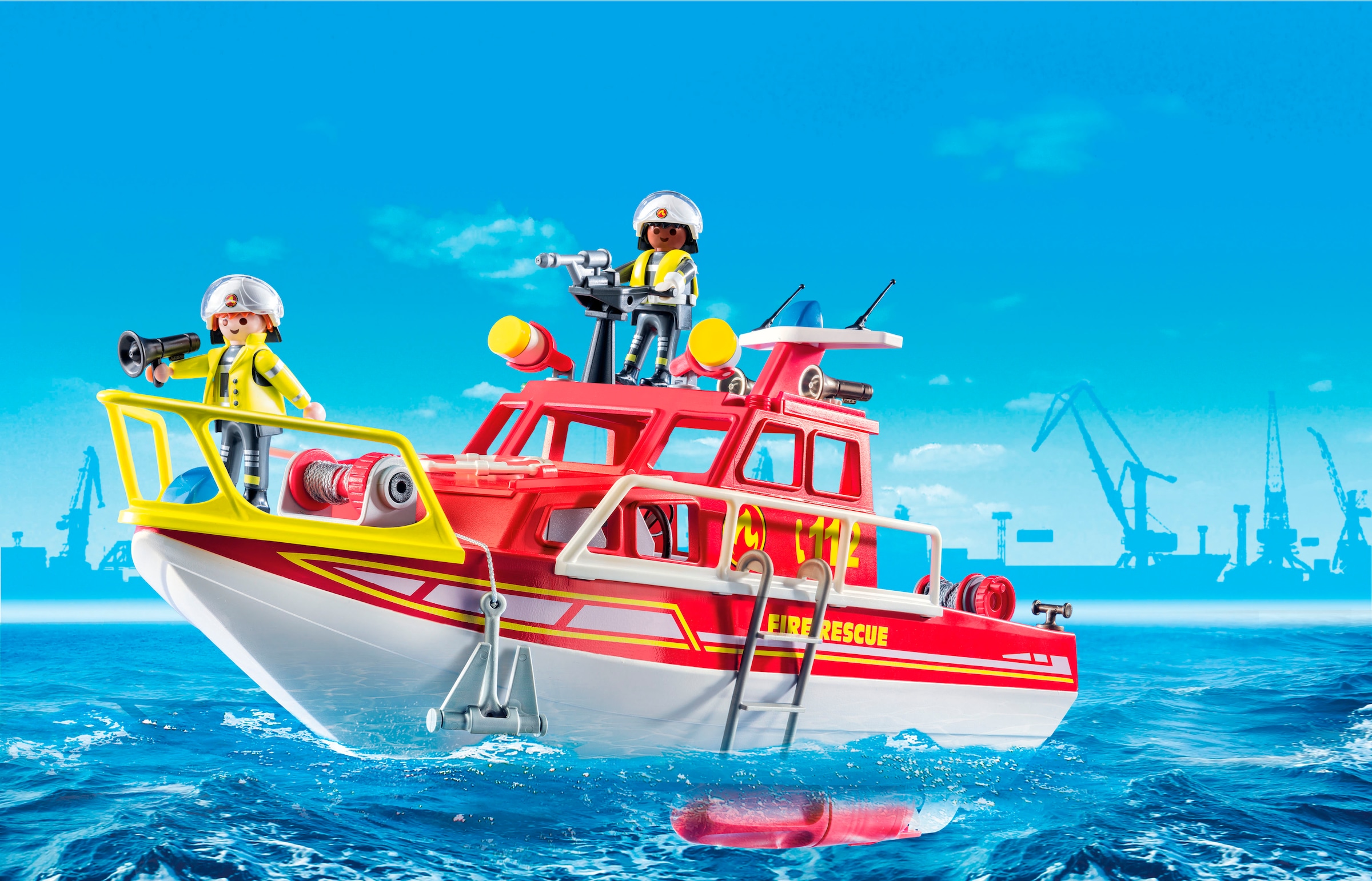 Playmobil® Konstruktions-Spielset »Feuerlöschboot (71598), Action Heroes, 50 Jahre«, (70 St.)