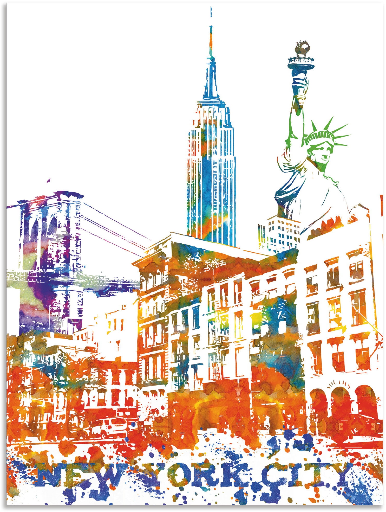 Artland Wandbild »New York City Grafik«, New York, (1 St.), als Alubild, Le günstig online kaufen