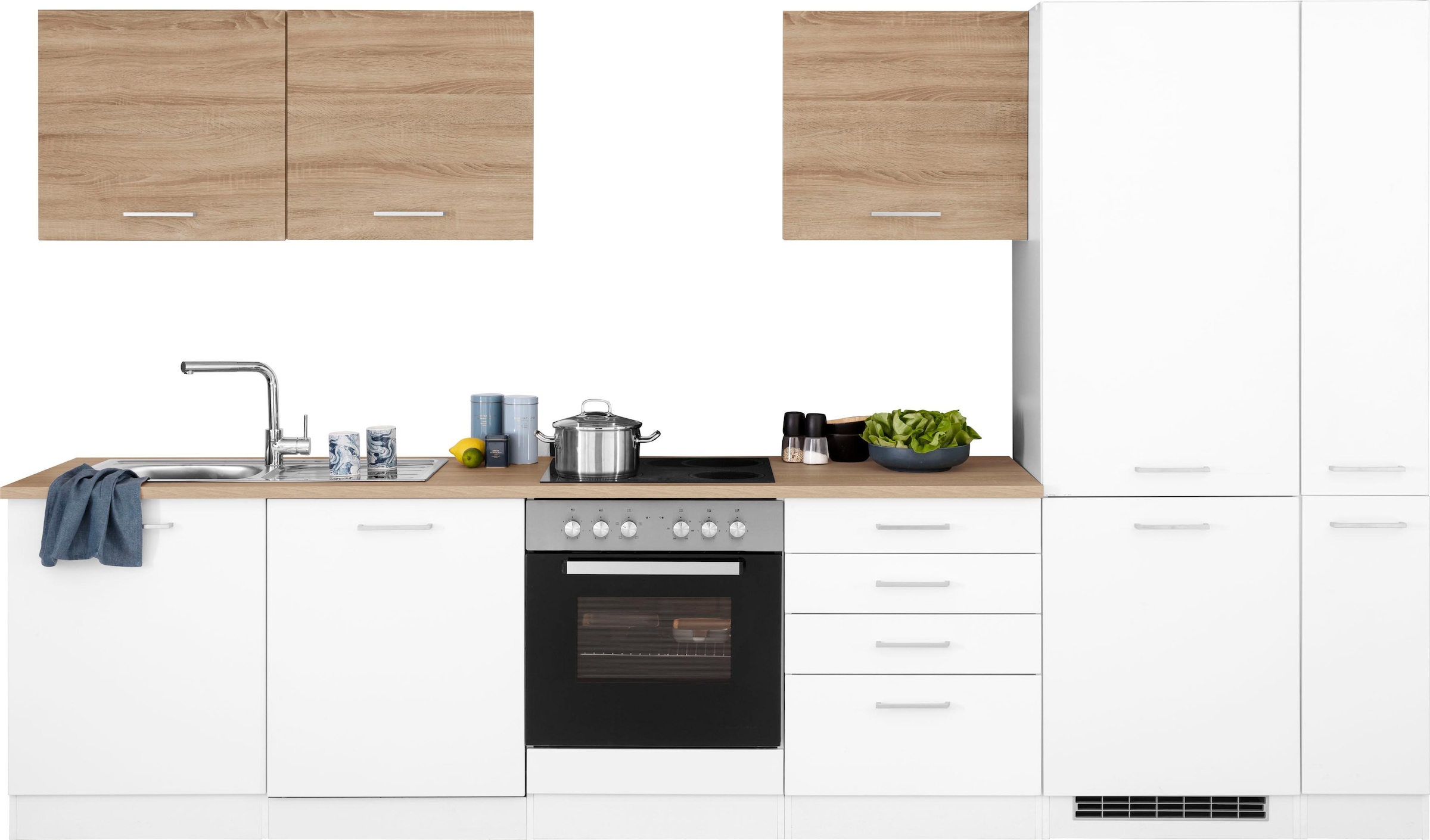 KOCHSTATION Küchenzeile »KS-Visby« ohne E-Geräte, 330 cm, für Kühl/Gefrierk günstig online kaufen