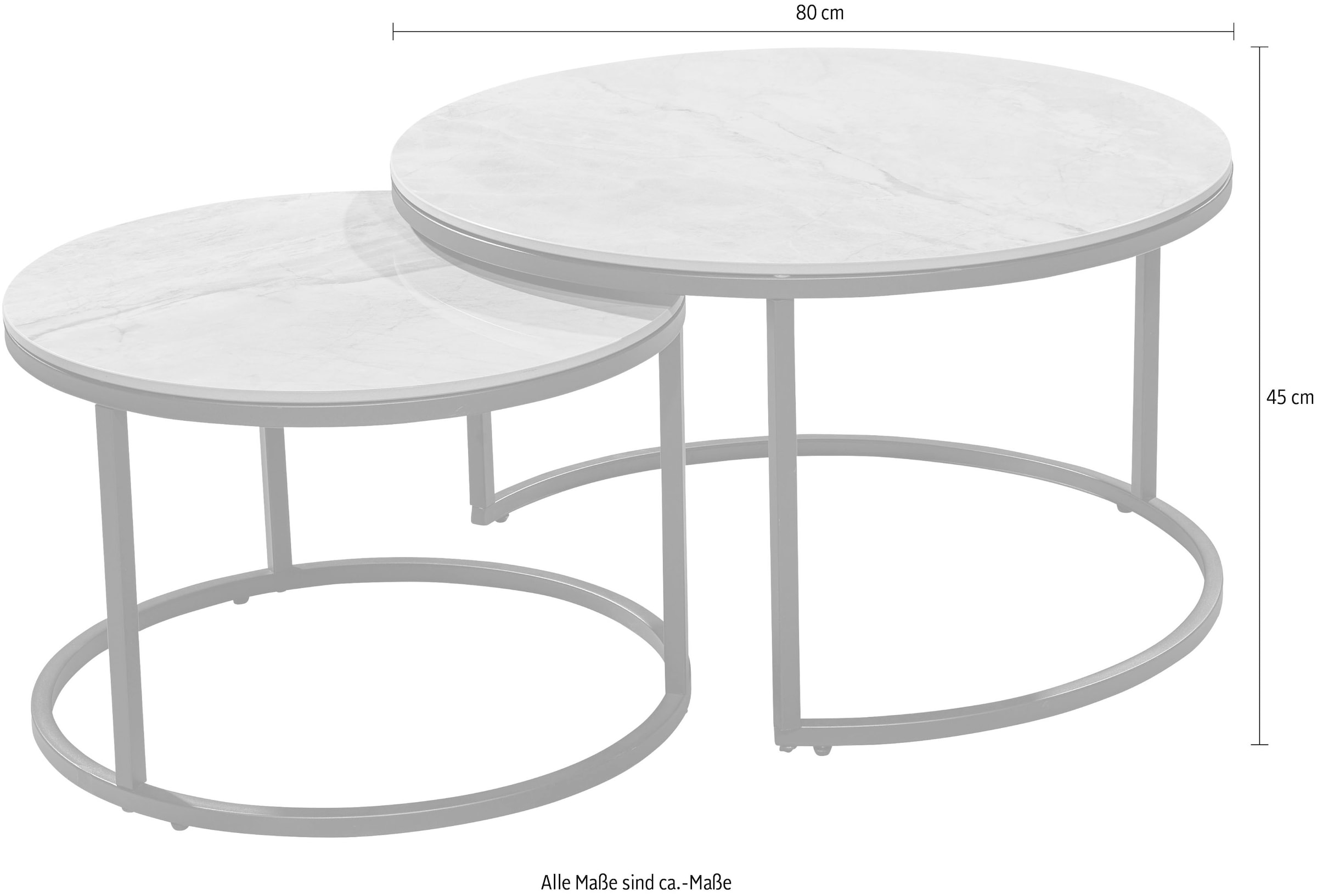 Stolkom Couchtisch »Stolkom Gino B/H 80/60x42/38« 1 Stk. tlg.