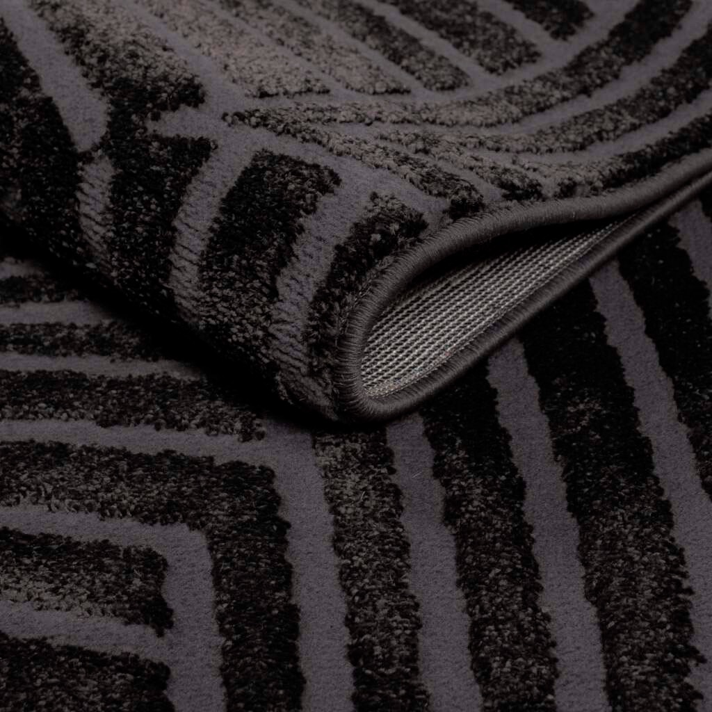 Carpet City Teppich »Friseé-Teppich FANCY 648«, rechteckig, 12 mm Höhe, Läufer, Kurzflor, 3D-Optik, Kreisförmiges Muster, Wohnzimmer