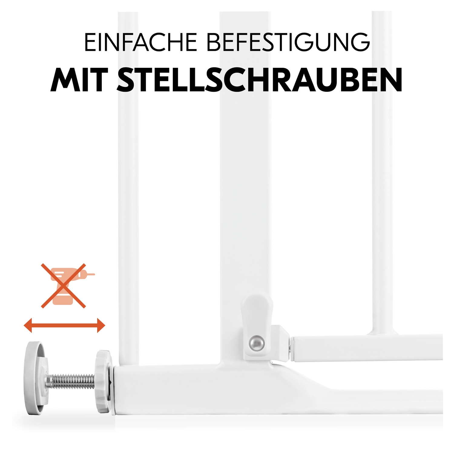 Hauck Türschutzgitter »Clear Step Autoclose 2, White«, auch als Treppenschutzgitter verwendbar; 75-80, flacher Durchgang