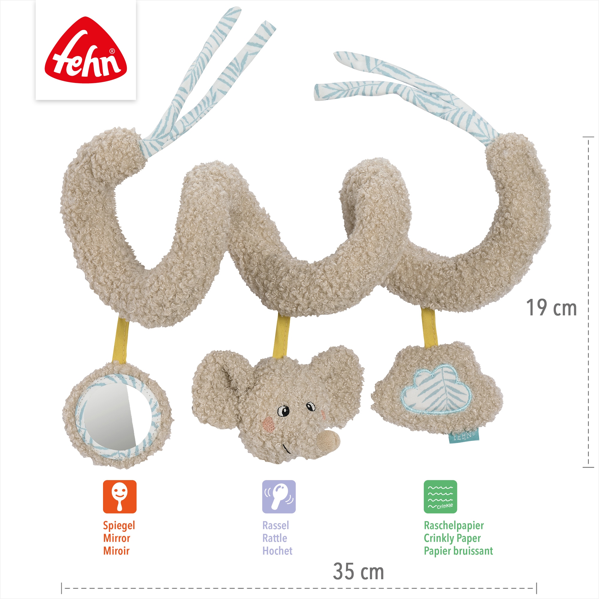 Fehn Greifspielzeug »FredErik, Activity-Spirale Elefant«