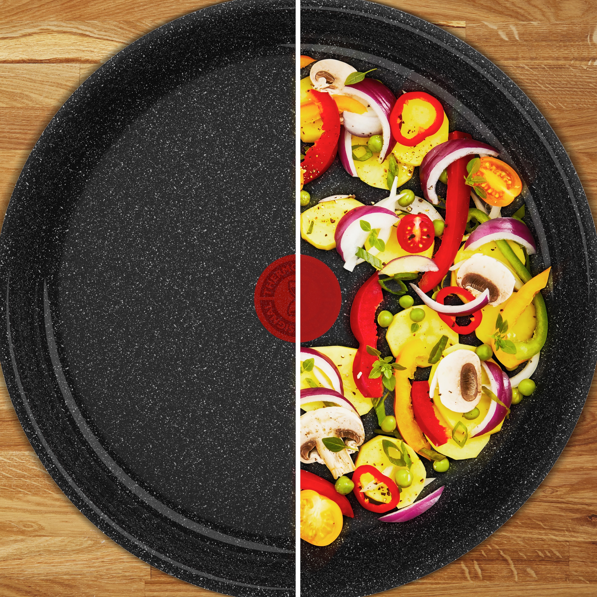 Tefal Pfannen-Set »Ingenio Intens' Ceram« Aluminium Set, 3 Stk. tlg. abnehmbarer Griff, Thermo-Signal, Induktion, made in France