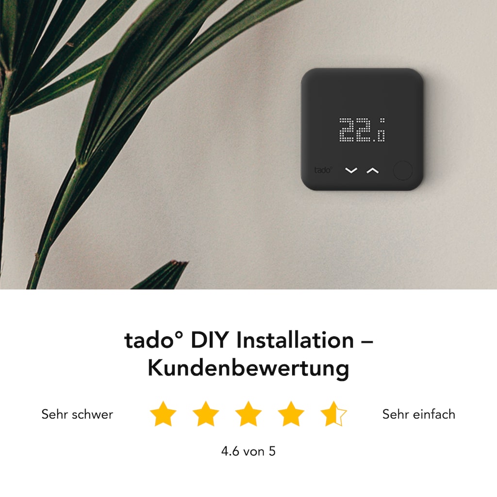 Tado Heizkörperthermostat »Starter Kit - Smartes Thermostat V3+ (Verkabelt) Black Edition«