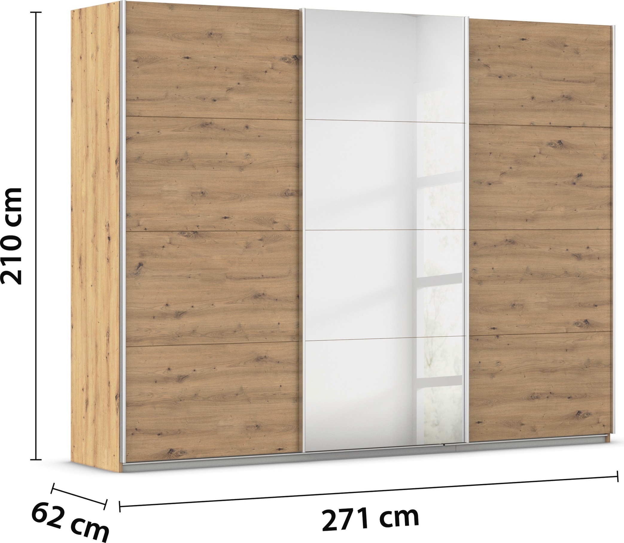 rauch Schwebetürenschrank »Kleiderschrank Schrank Garderobe AGORDO«, Top Innenausstattung, in 4 Breiten und 2 Höhen MADE IN GERMANY