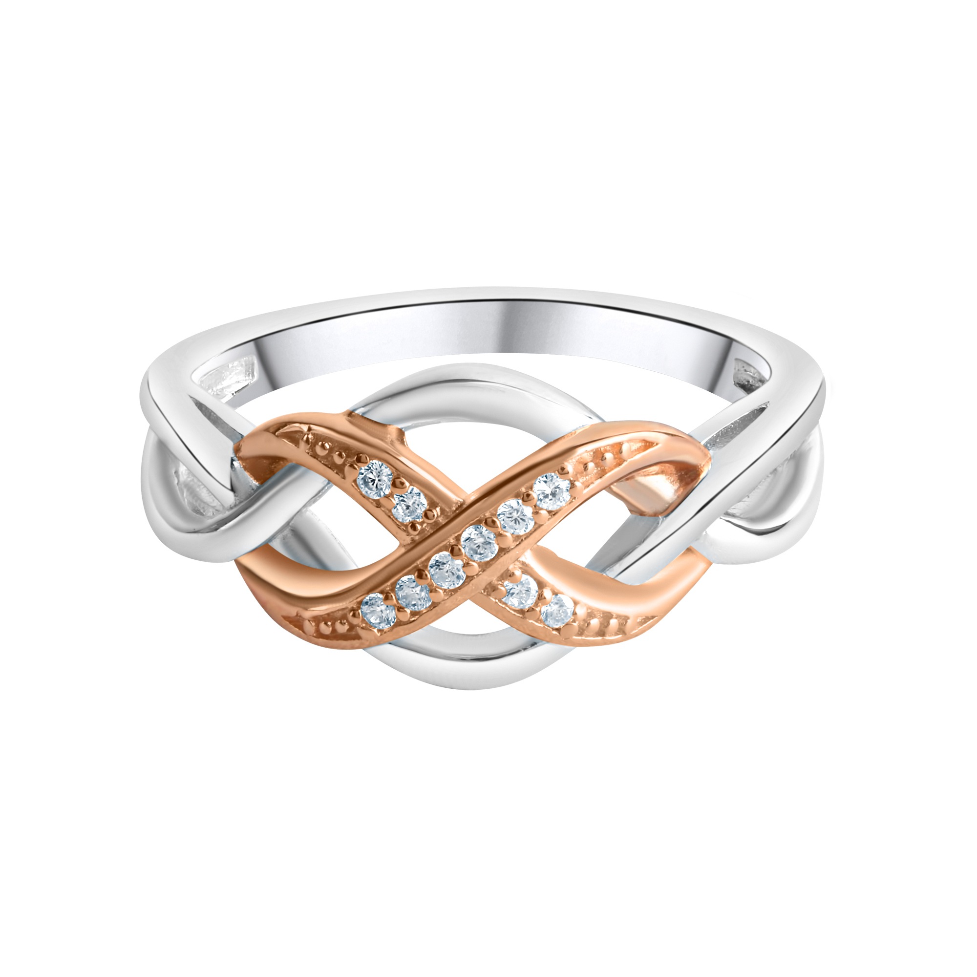 Zeeme Fingerring »Silber 925 zweifarbig mit Unendlichkeits-Motiv«