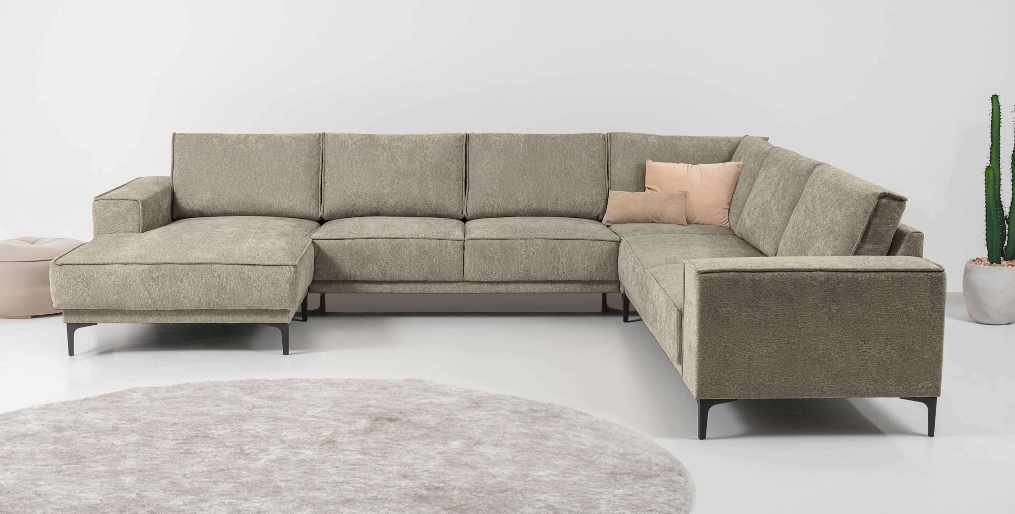 Places of Style Wohnlandschaft »XXL Sofa Oland, Struktur, Flachgewebe, Luxu günstig online kaufen