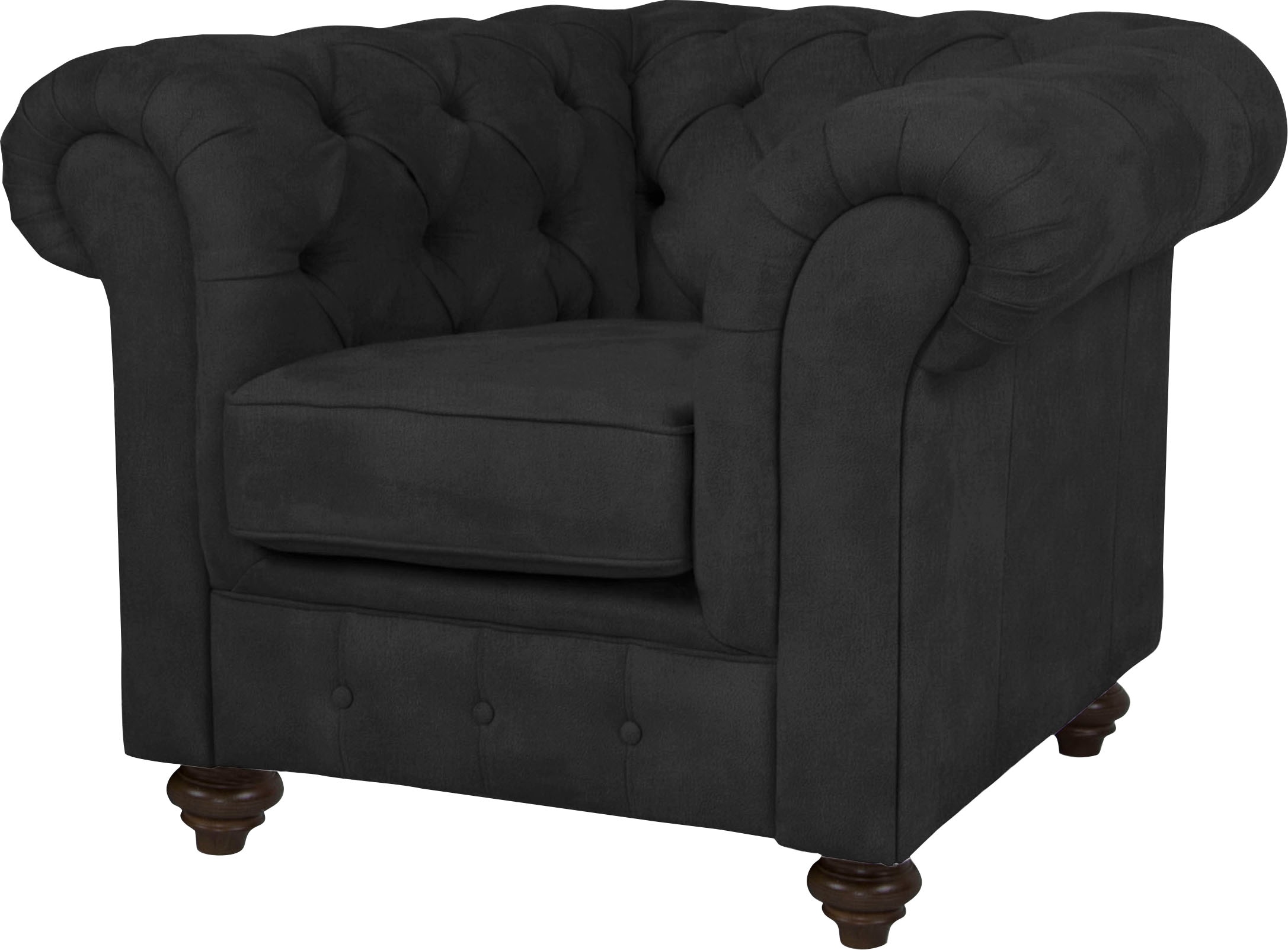 Home affaire Sessel »Duc Chesterfield«, hochwertige Knopfheftung im Rücken, Samtoptik mit changierender Optik