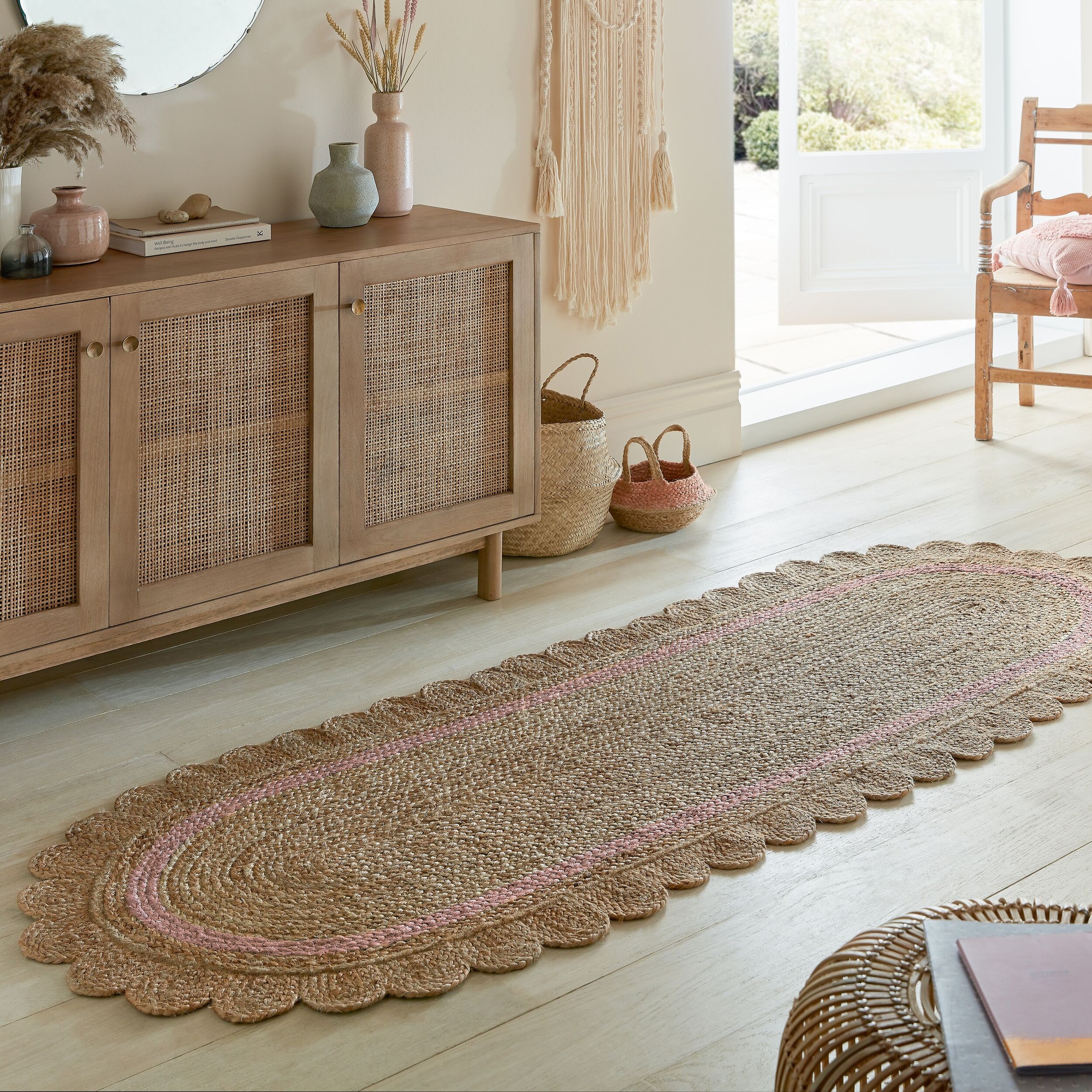 FLAIR RUGS Teppich »Grace«, rechteckig, 4 mm Höhe, Jute Teppich mit Wellenschliff