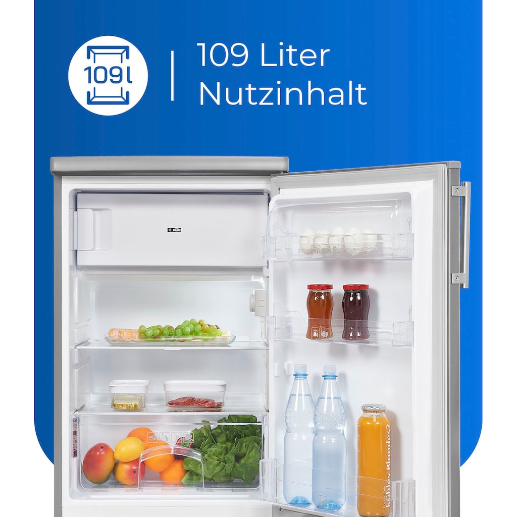 exquisit Kühlschrank, KS16-4-HE-040E inoxlook, 85,5 cm hoch, 55,0 cm breit