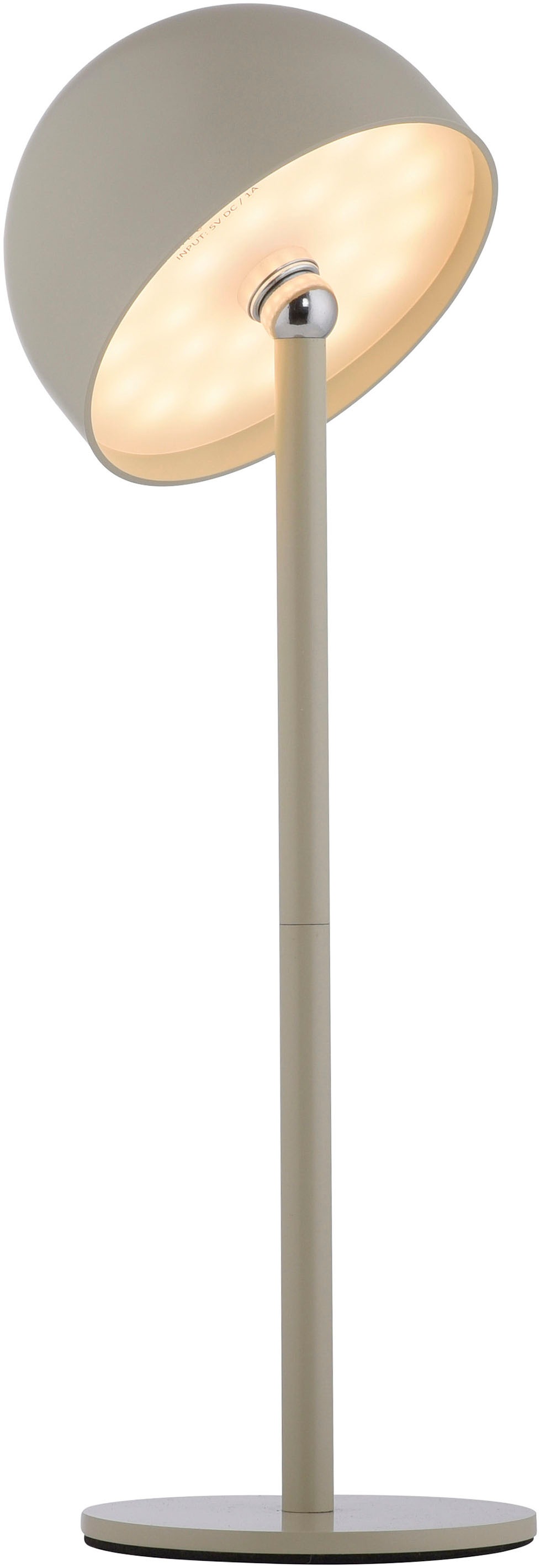 my home Tischleuchte »Akku Tischleuchte Hesper Indoor Outdoor, magnetischer Flaschenaufsatz«, 1 flammig, Leuchtmittel LED-Board | LED fest integriert, Pilzlampe Flaschenaufsatz, Regulierung der Lichtstärke, Pilz, Lampe