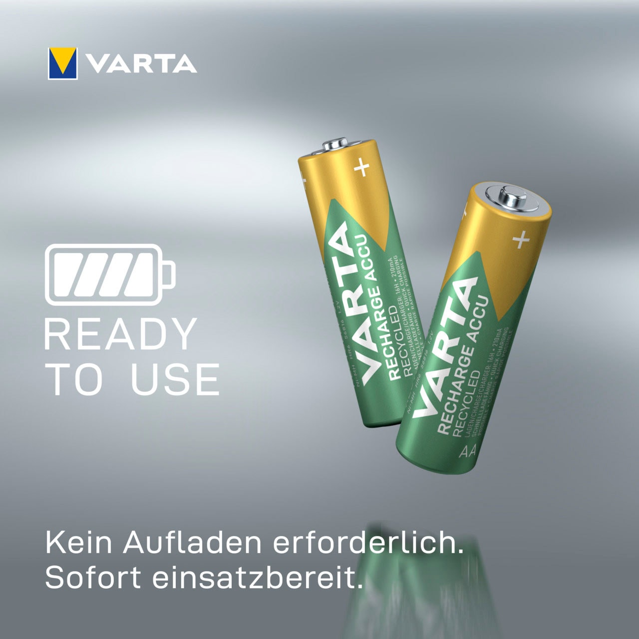 VARTA wiederaufladbare Batterien »wiederaufladbare Akkus«, (Packung, Recharge Accu 1,2 VARTA V, St.), 4